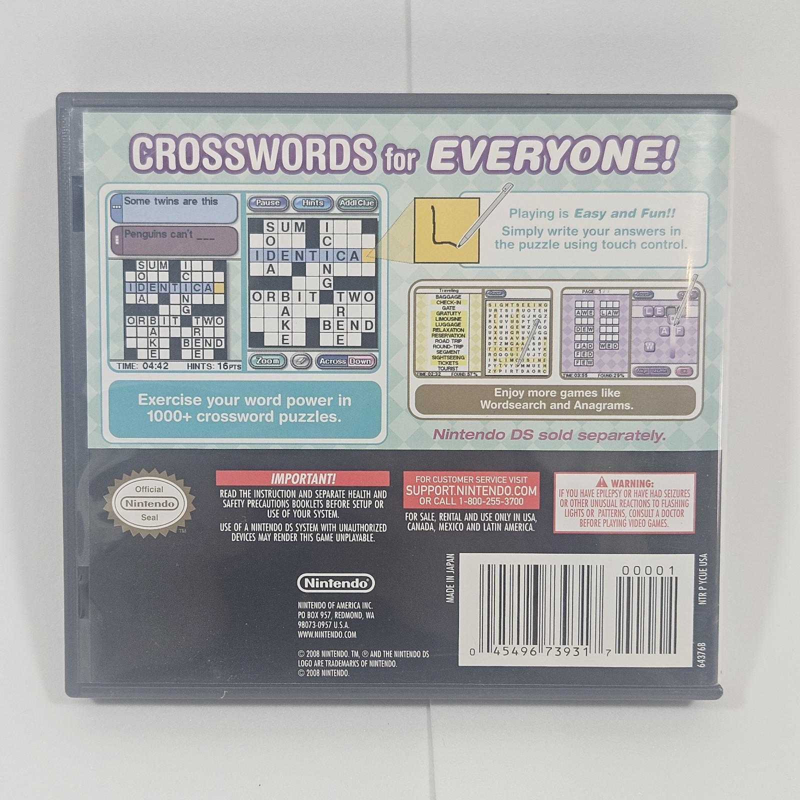 Crosswords DS Nintendo DS NDS Game and Case
