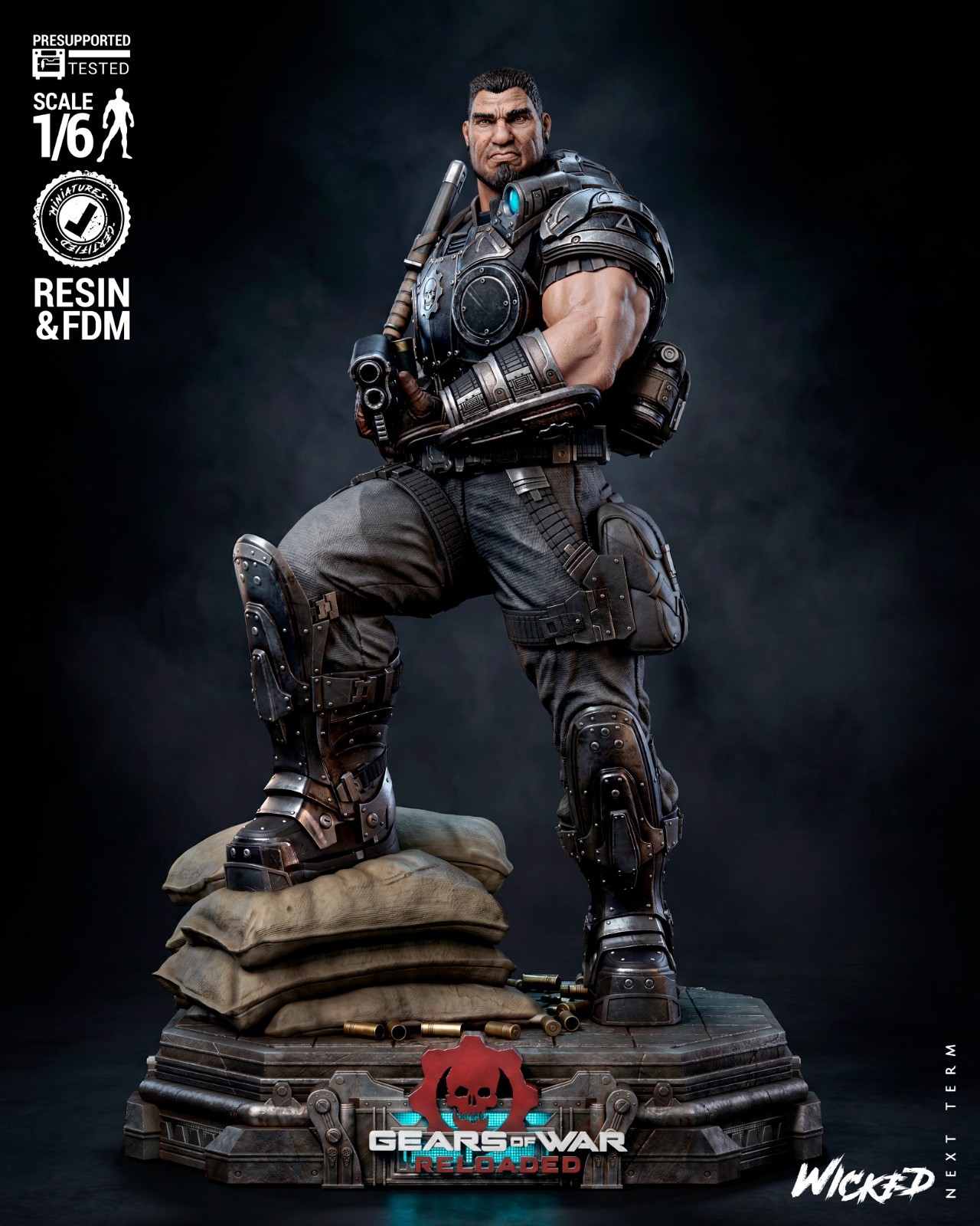 Gears of War Dom Resin Statue Non-Painted