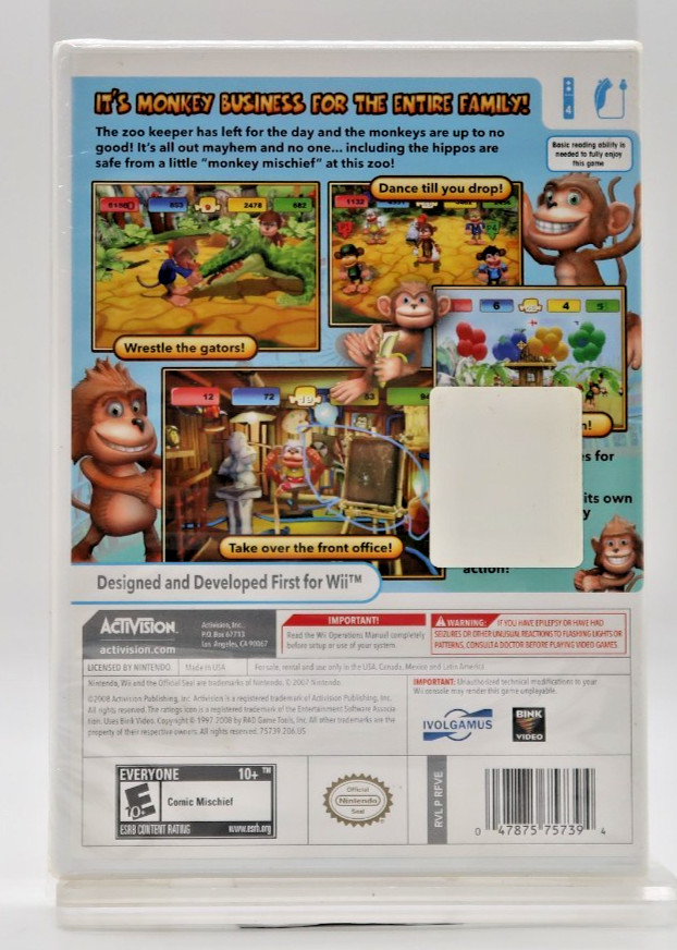 Monkey Mischief Party Time (Nintendo Wii, 2008) Brand New Sealed