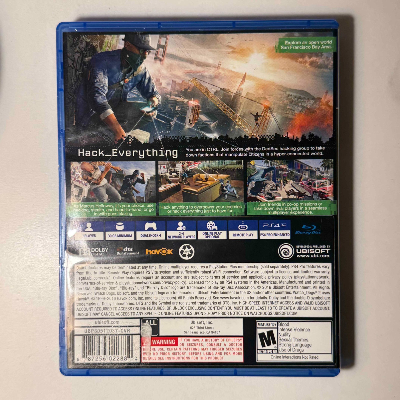 Watch Dogs 2 | PS4 | Lot #1 | PRISTINE | Bundle 3+ Games & Save