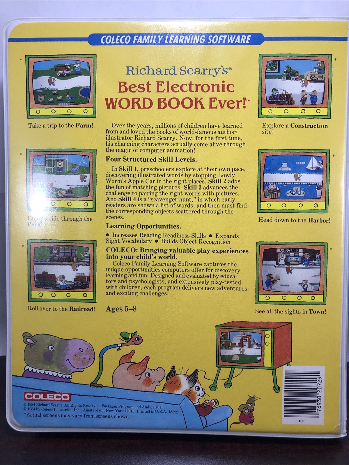 Richard Scarry’s Word Book Ever Adam Colecovision Vintage Rare With Manual