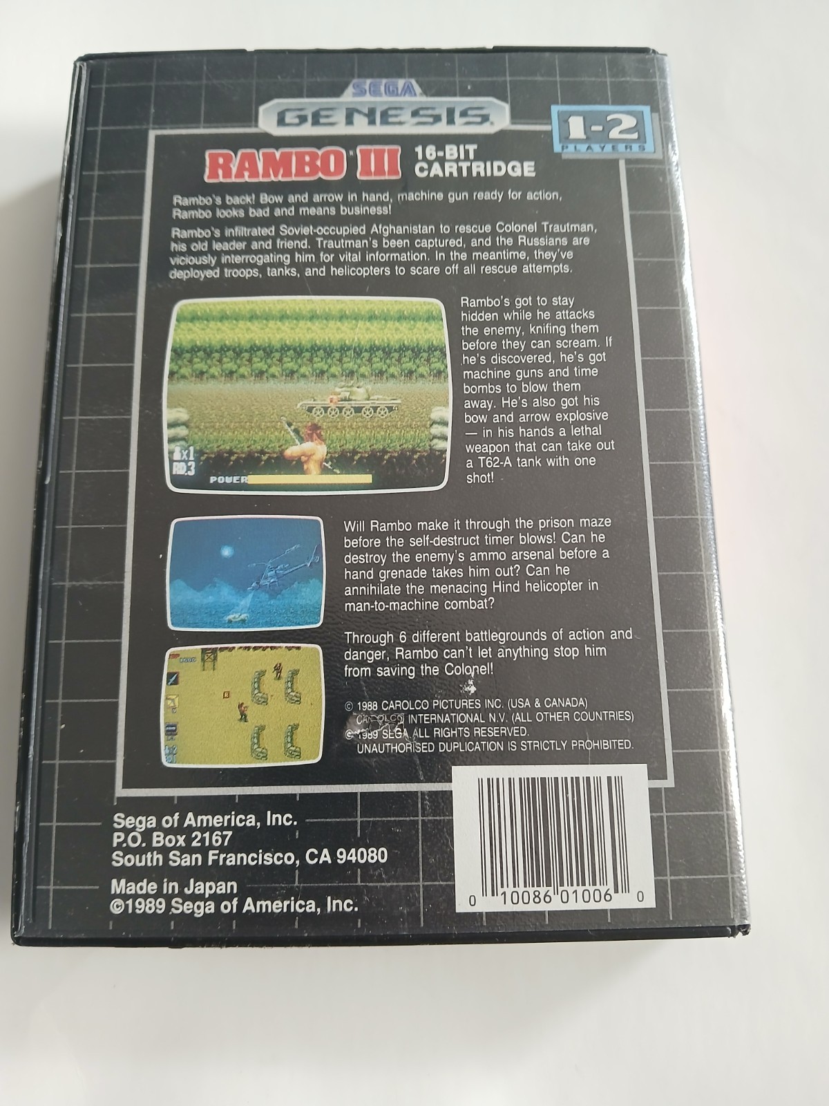 Rambo III 16 Bit Cartridge Sega Genesis Video Game Cartridge Game NOT TESTED