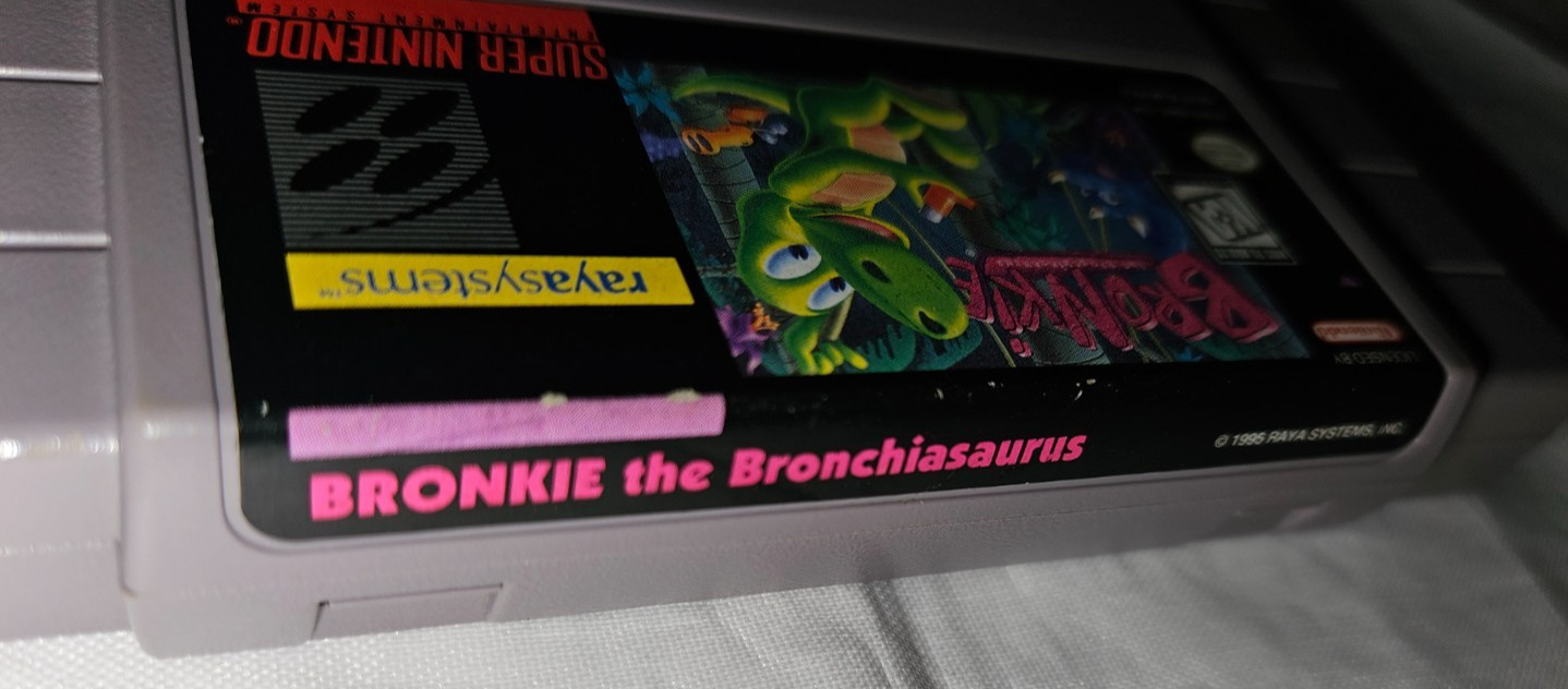 Bronkie the Bronchiasaurus Cartridge Only Authentic SNES Super Nintendo 1995