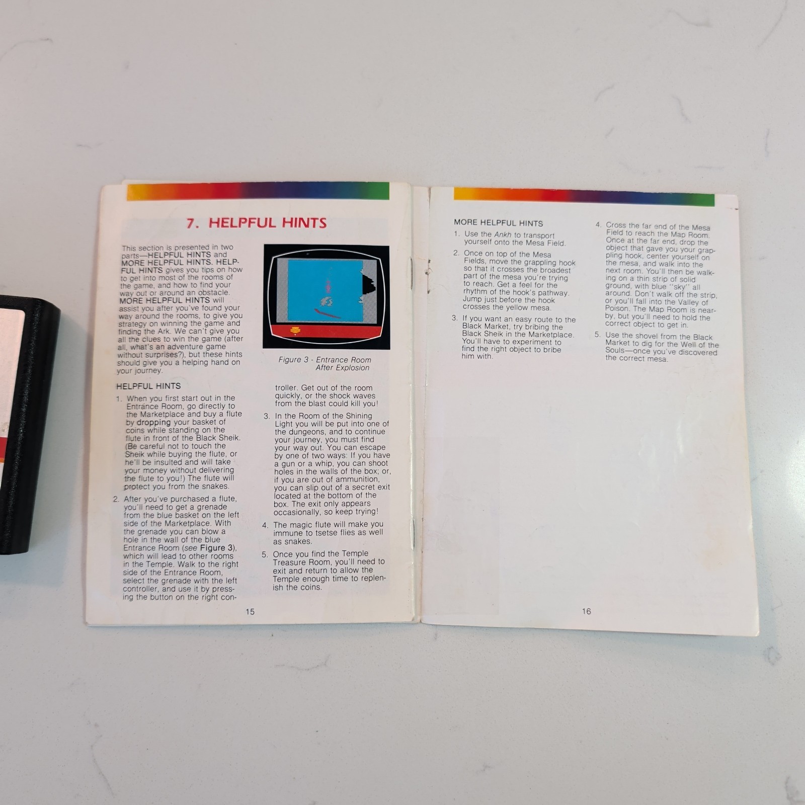 Raiders of the Lost Ark (Atari 2600, 1982) W/ Manual – Cleaned, Tested & Working