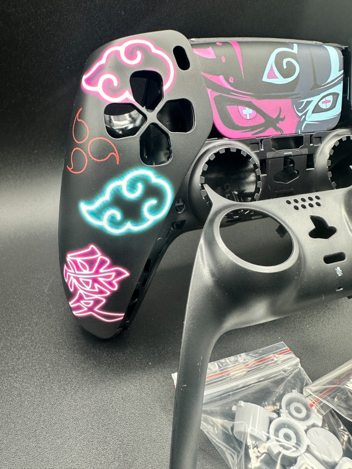 Neon Ninja Glow PS5 Controller Shell Kit | DualSense Faceplate + Cyberpunk Anime