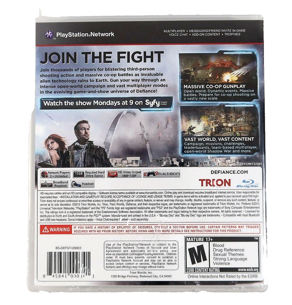 Defiance (Sony PlayStation 3, 2013) Brand New PS3 Sealed Torn Plastic