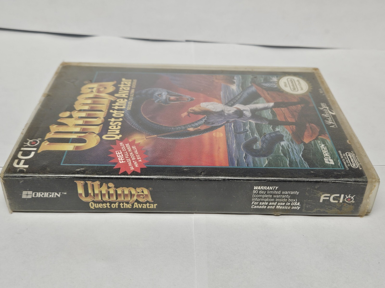 Ultima: Quest of the Avatar (Nintendo Entertainment System 1990) Cartridge& Case