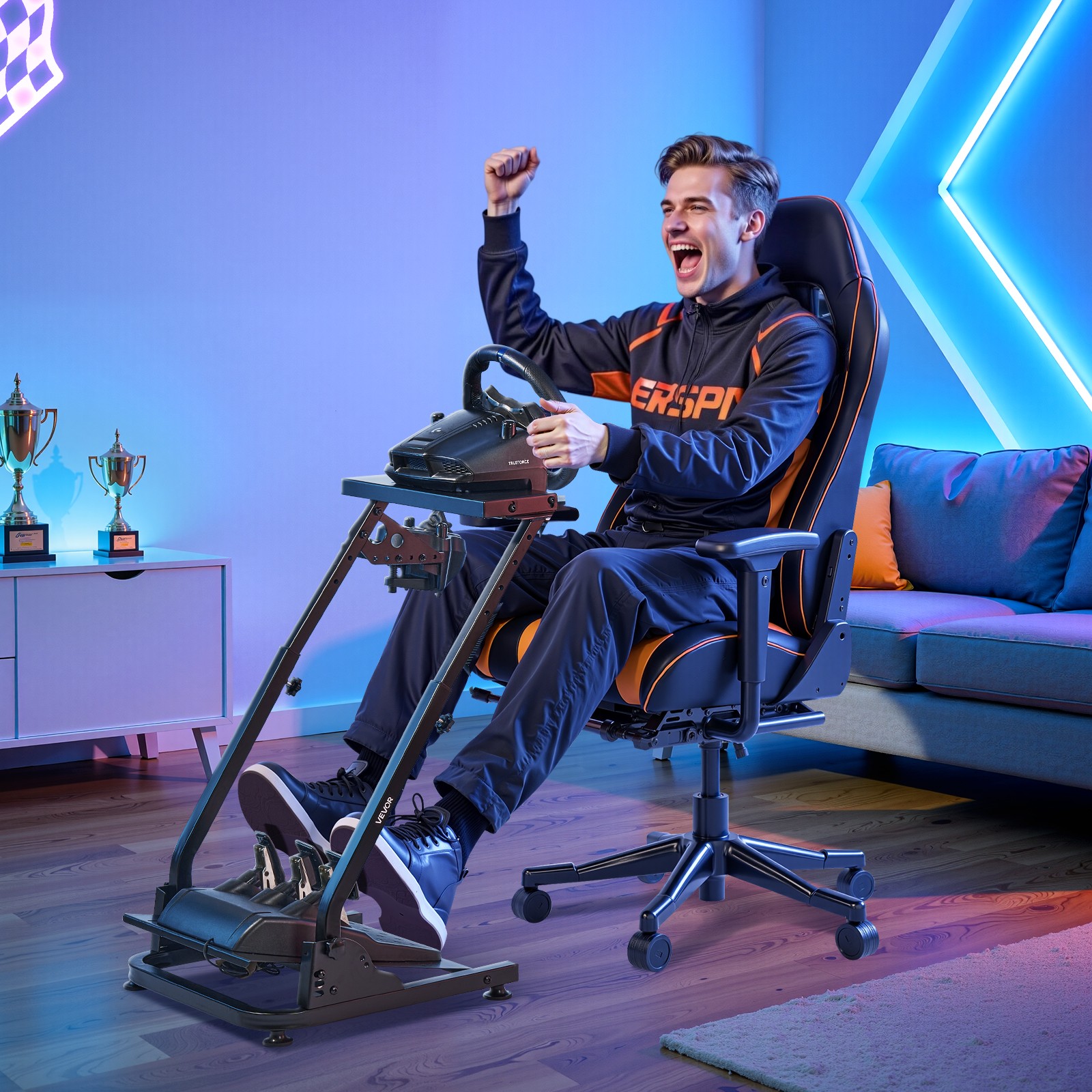 VEVOR Racing Wheel Stand Simulator Cockpit Foldable Logitech G29 G27 G920 G923