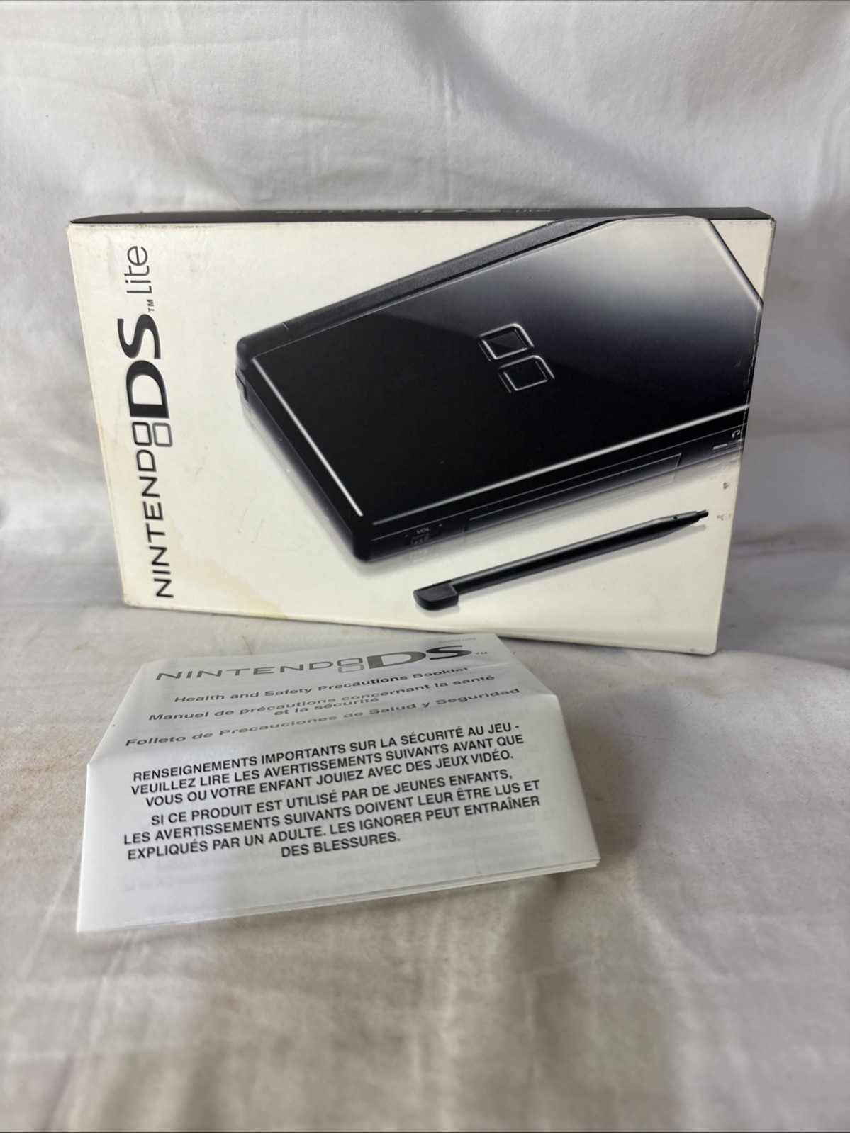 Nintendo DS Lite System Onyx Black BOX & Booklet ONLY
