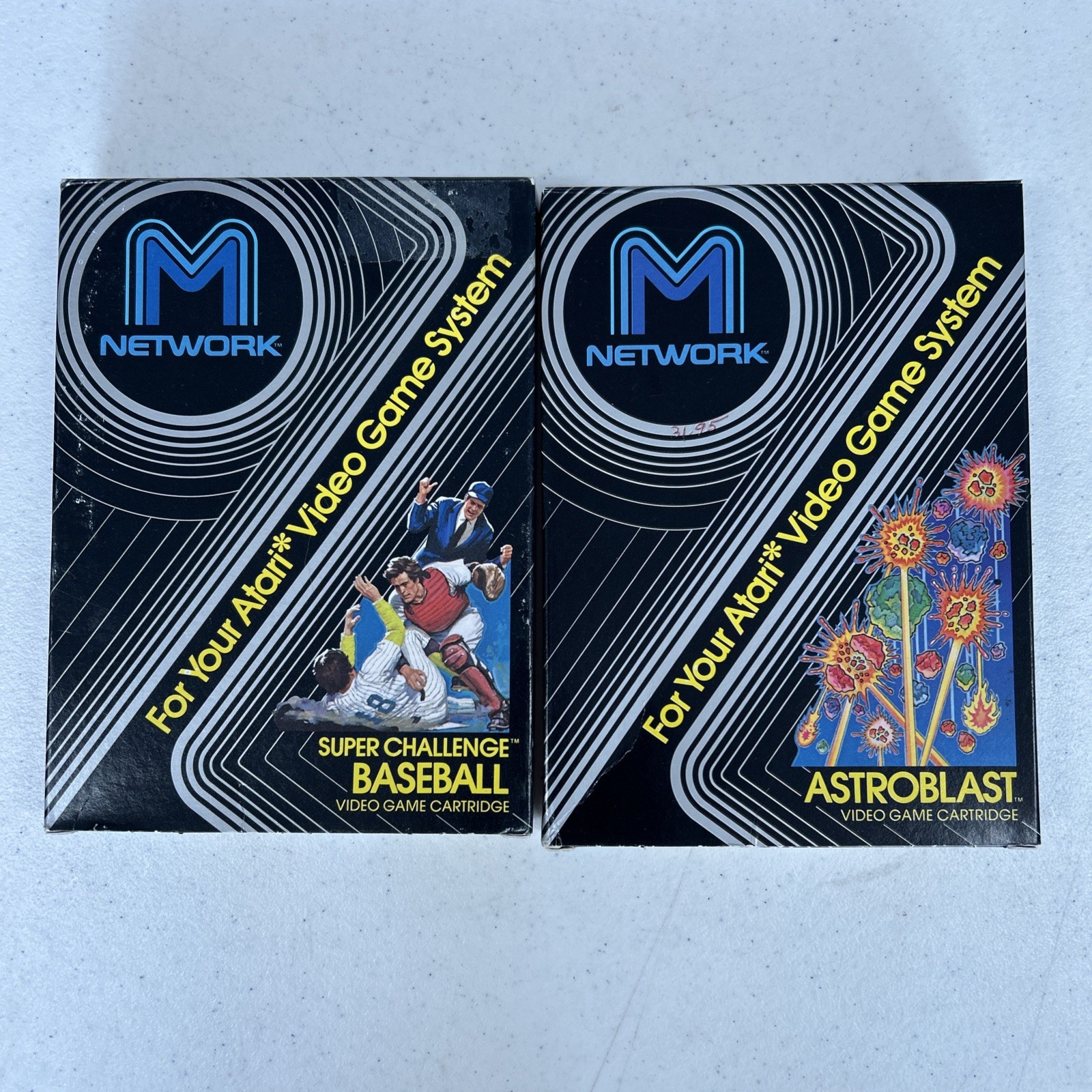 Lot Of 8 Atari 2600 Video Games Vintage Spider-Man Astroblast Sssnake Outlaw