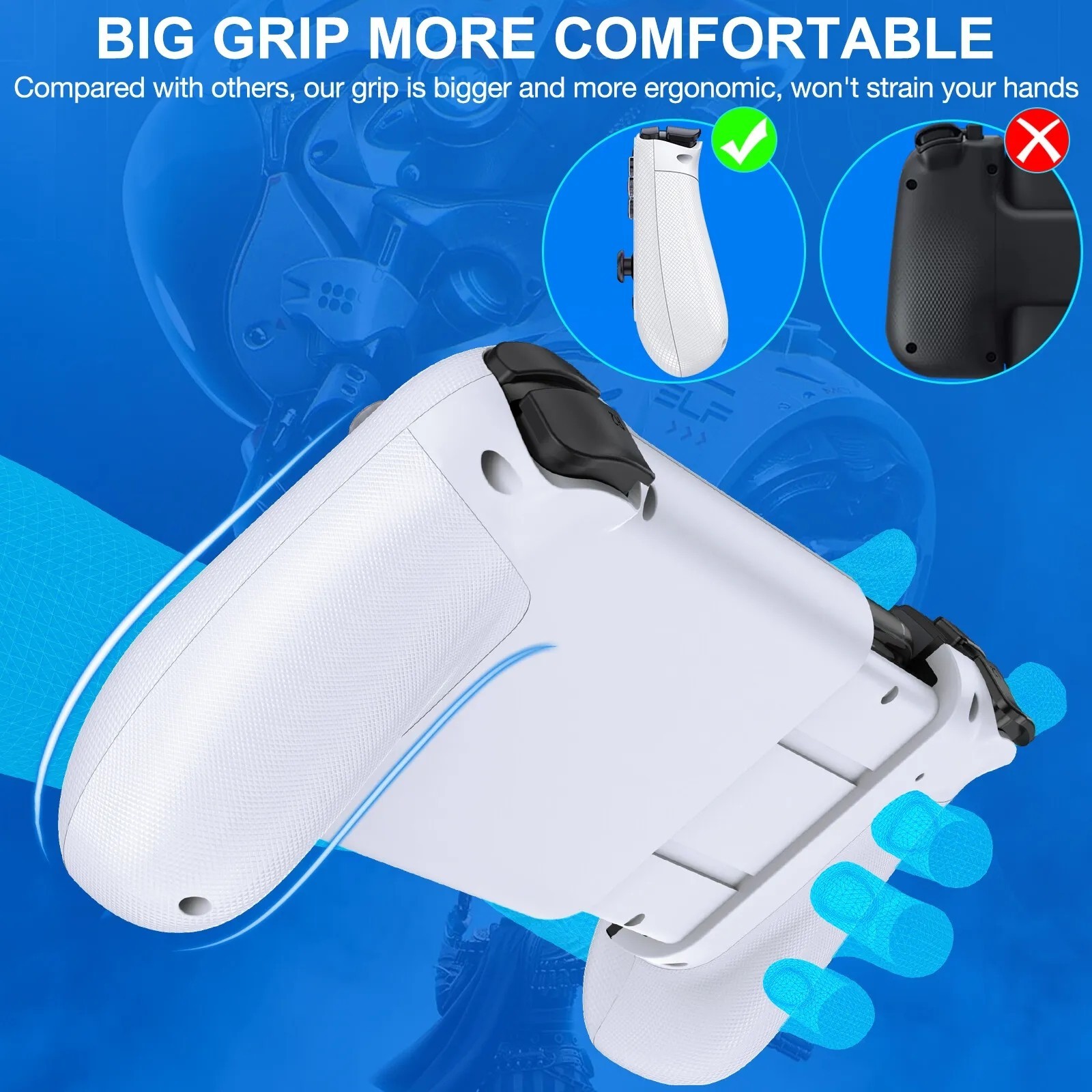 Mobile Game Controller for iPhone/Android, iOS Wireless Gaming Controller + RGB