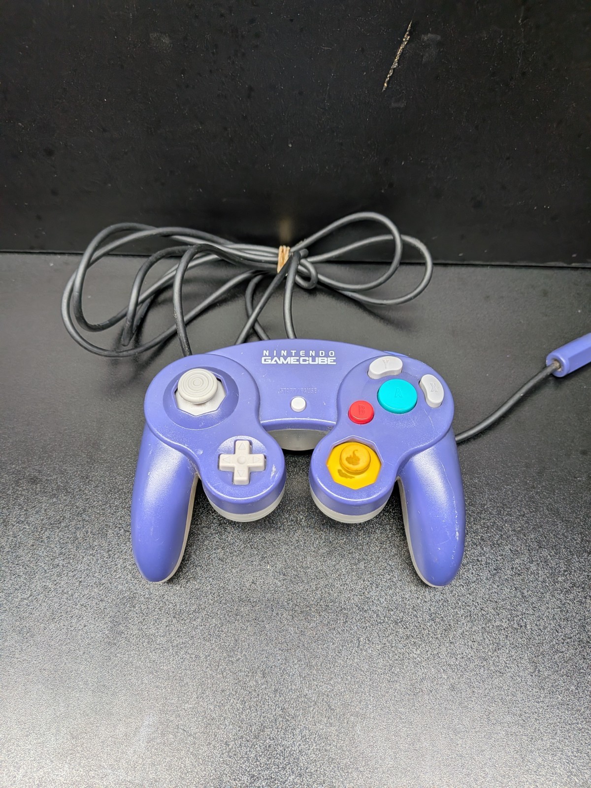 Nintendo GameCube Indigo Purple & Clear Back Controller Tested Works OEM DOL-003