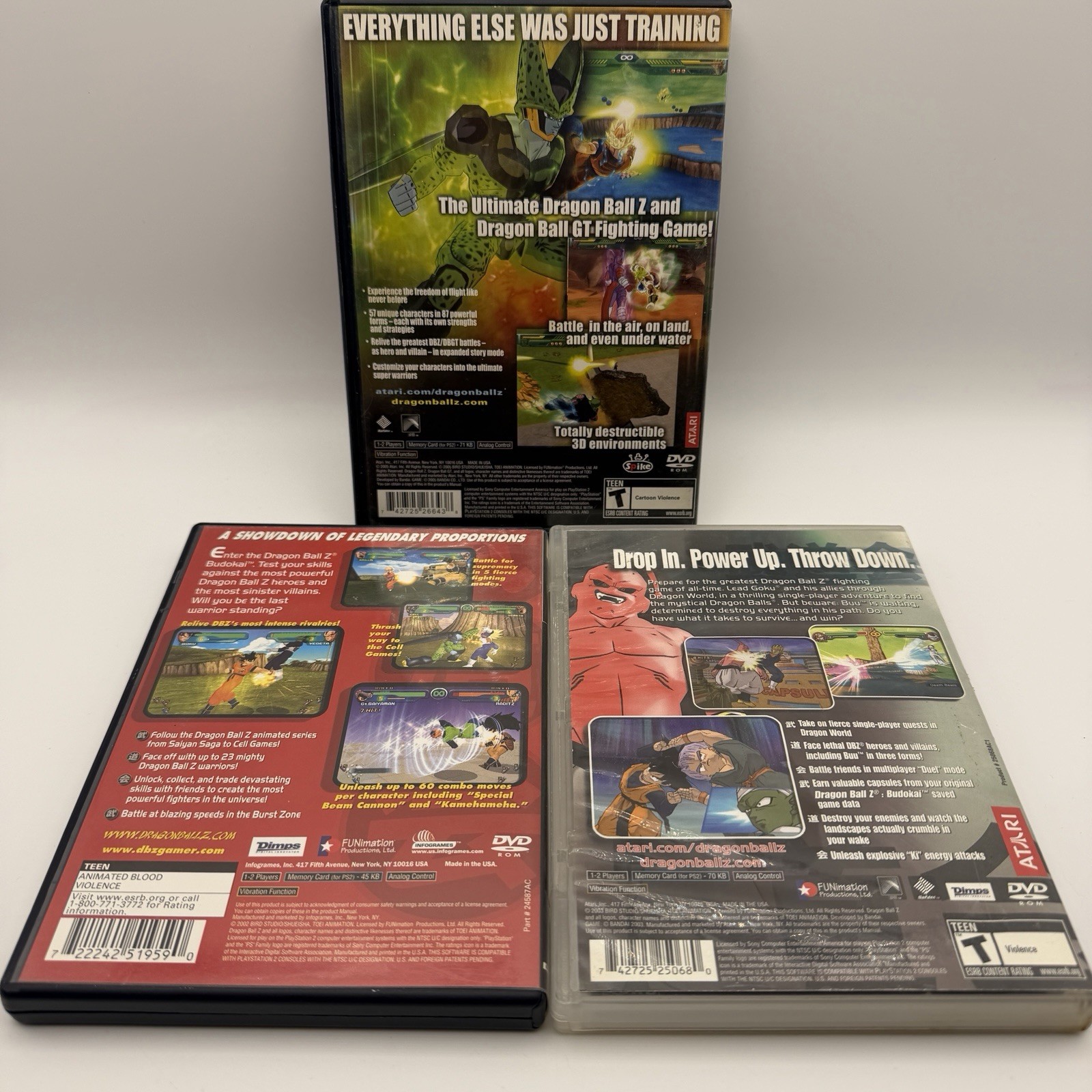 Dragon Ball Z Budokai 1 2 & Tenkaichi PS2 Lot Budokai 2 CIB