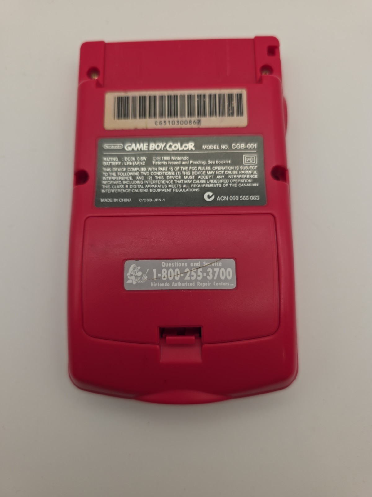 Nintendo Game Boy Color Launch Edition Berry Handheld System