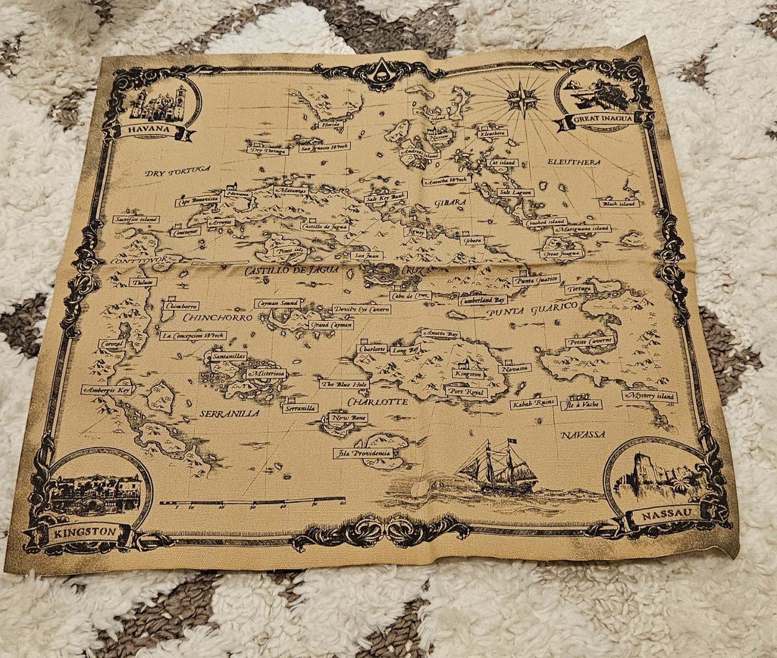 Assassin’s Creed Black Flag Resynced Collector’s Edition Cloth Map & Music sheet