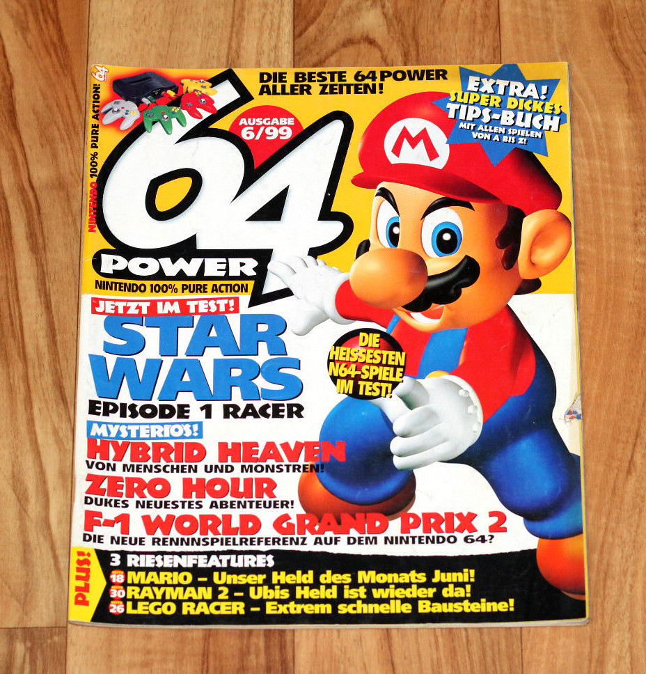 1999 Nintendo 64 Magazine Mario Golf Kart 64 Hybrid Heaven Road Rash Rayman 2