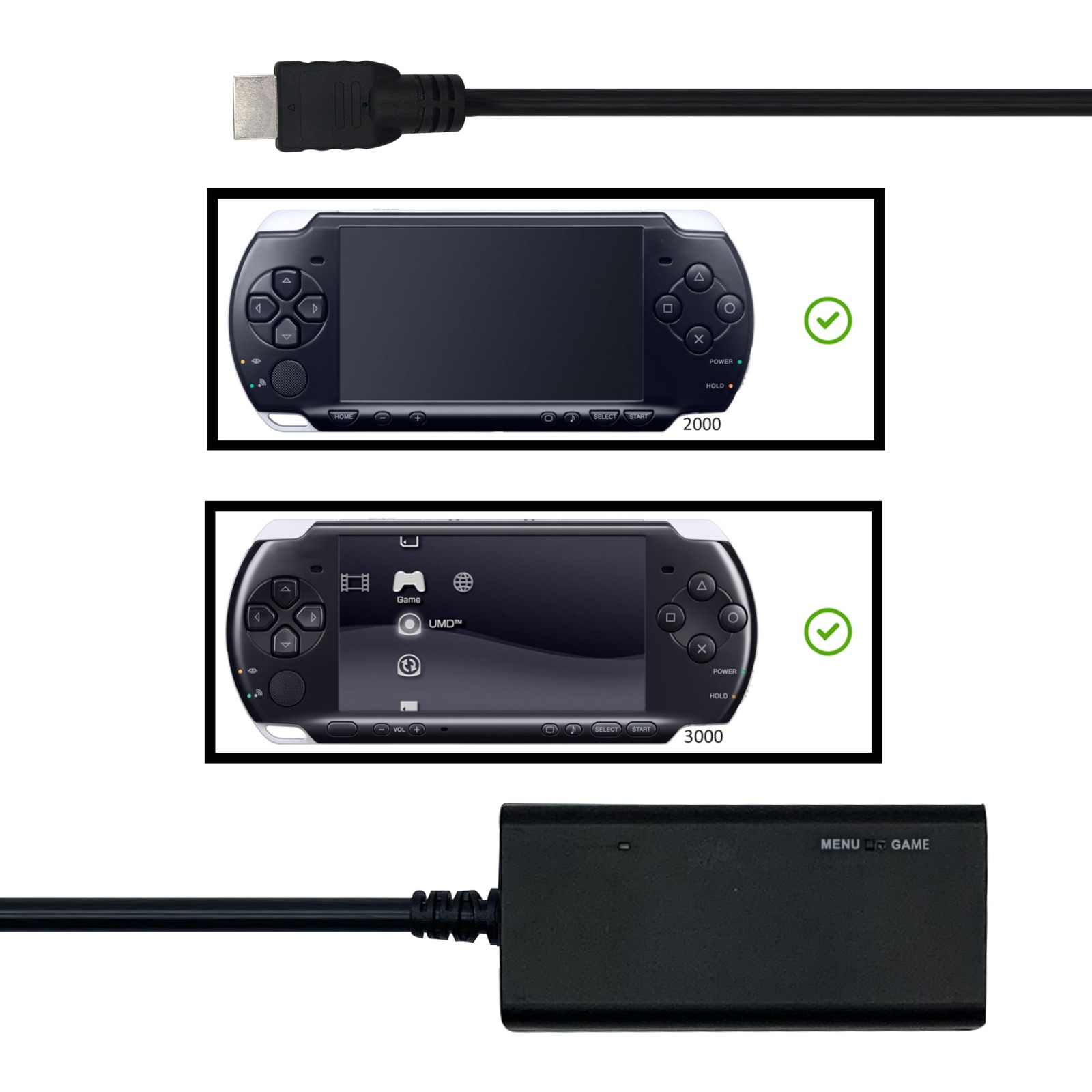 HDMI Cable for PSP 2000 & PSP 3000 Handheld Console