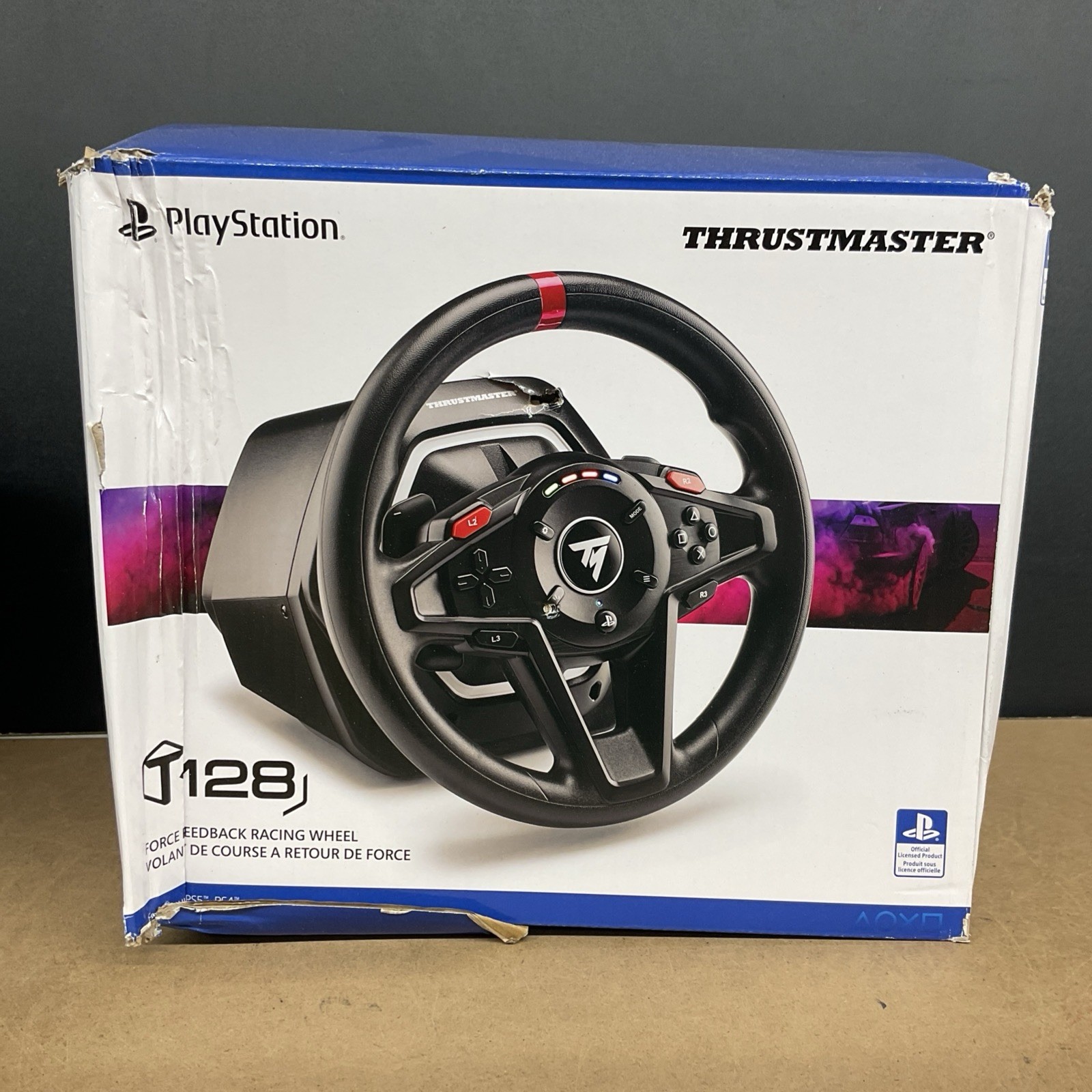 Thrustmaster T128 Force Feedback Racing Wheel Black for PS5 PS4 – Damaged Box