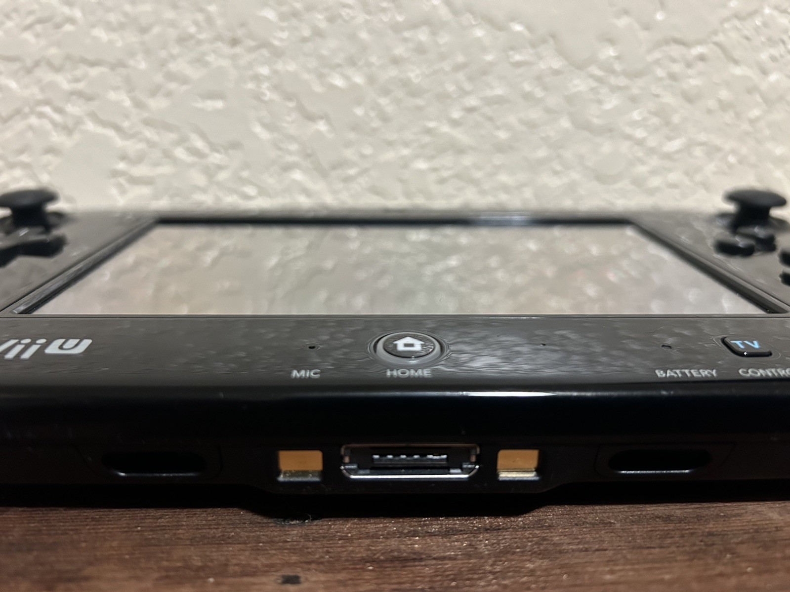 WII U GAMEPAD CONTROLLER BLACK with STYLUS WUP-010 GAMEPAD- TESTED WORKING