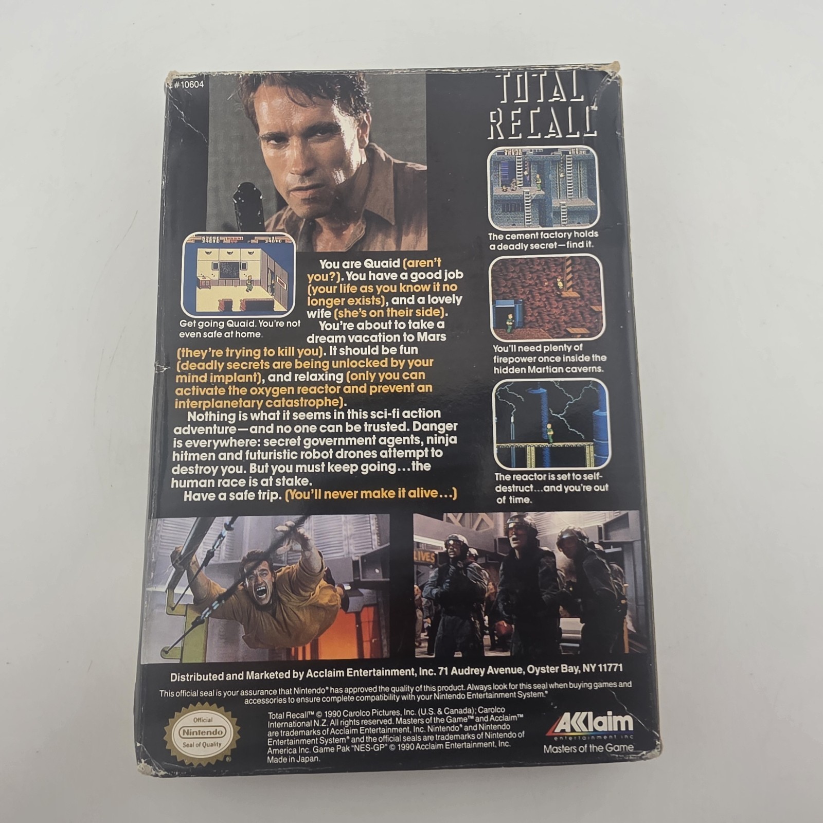 Total Recall – Box Only – Nintendo Entertainment System Nes (No Game)