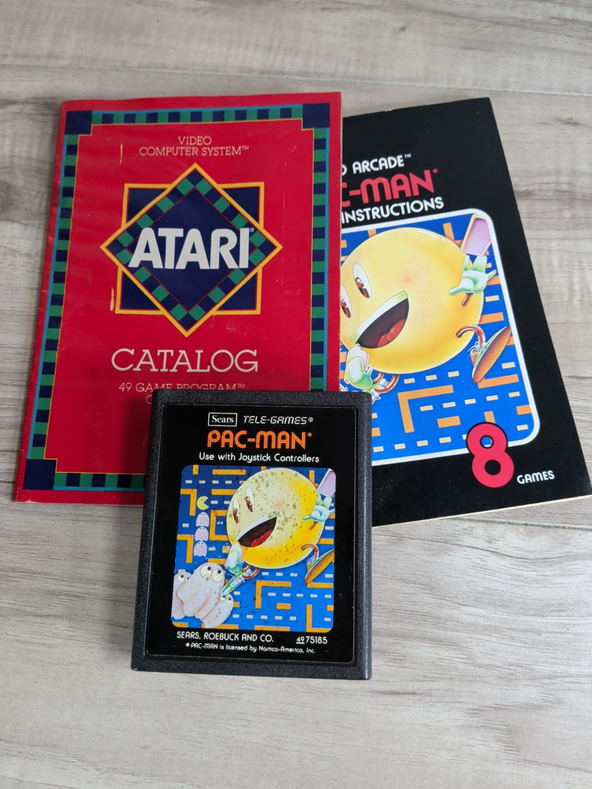 Atari 2600 Game PAC-MAN Sears Tele-Games Video Arcade 80s