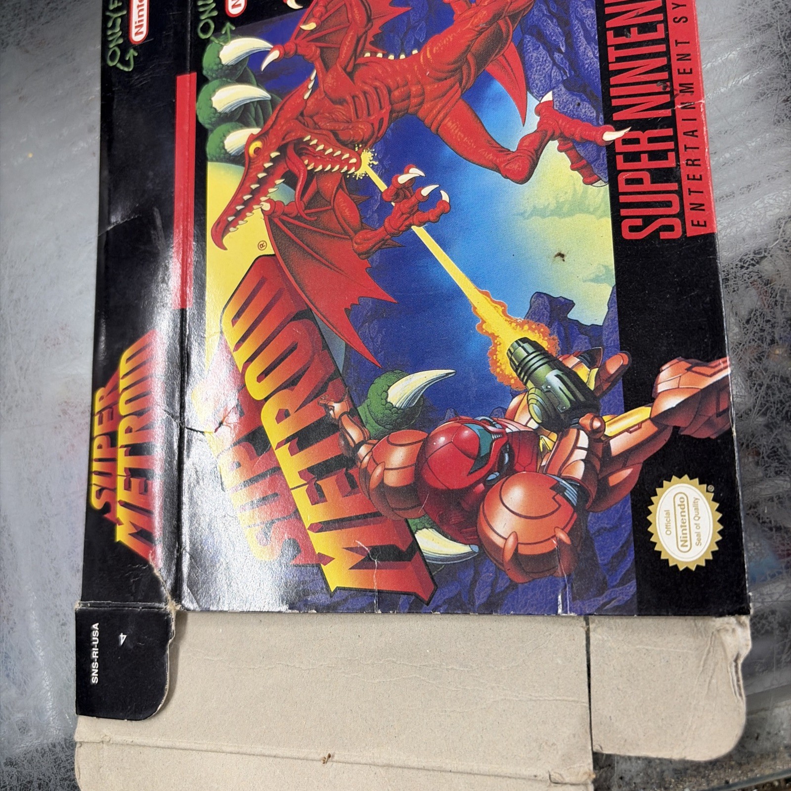 Super Metroid (Super Nintendo | SNES) Authentic BOX ONLY UPC Cut Out