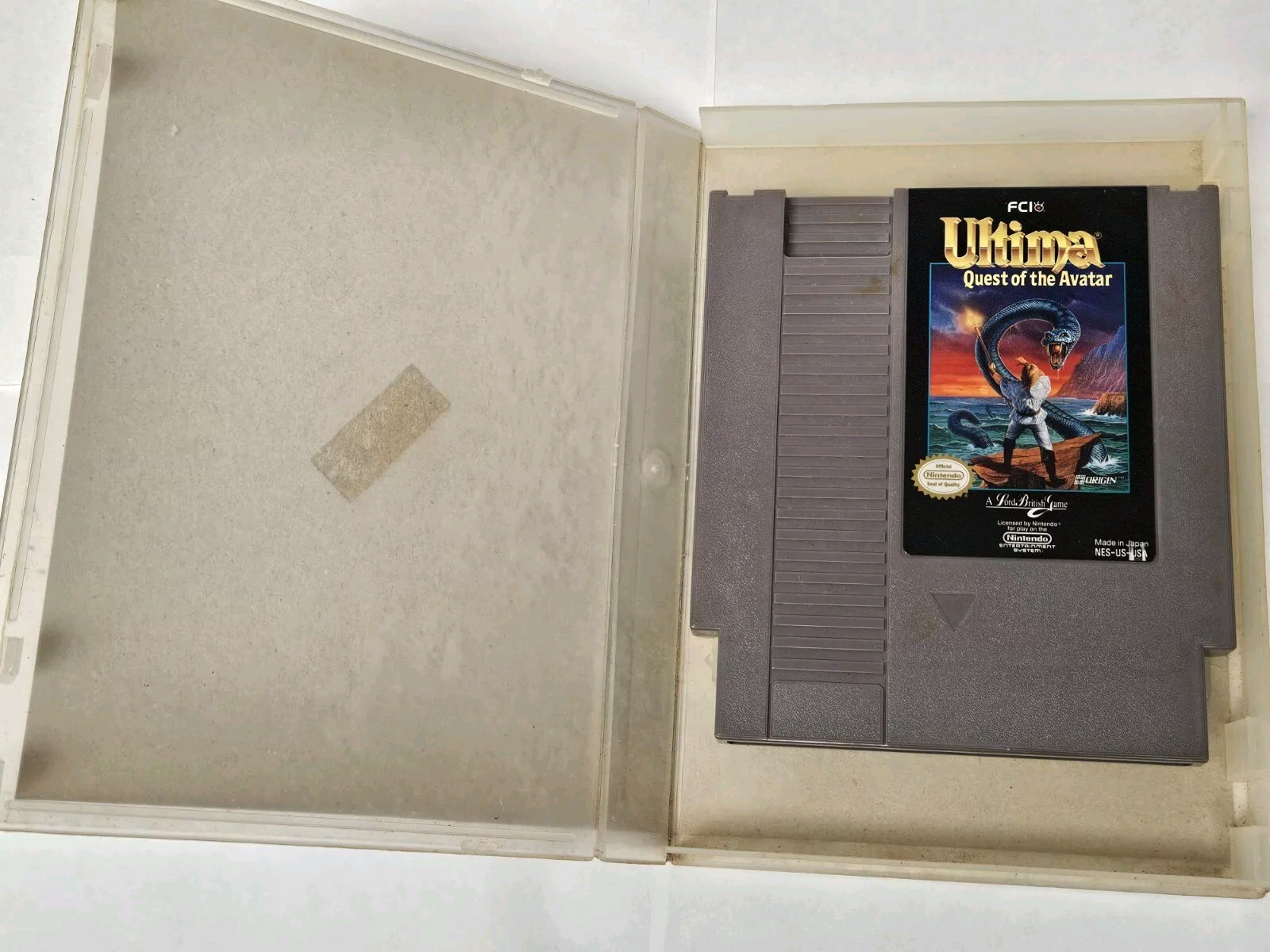 Ultima: Quest of the Avatar (Nintendo Entertainment System 1990) Cartridge& Case