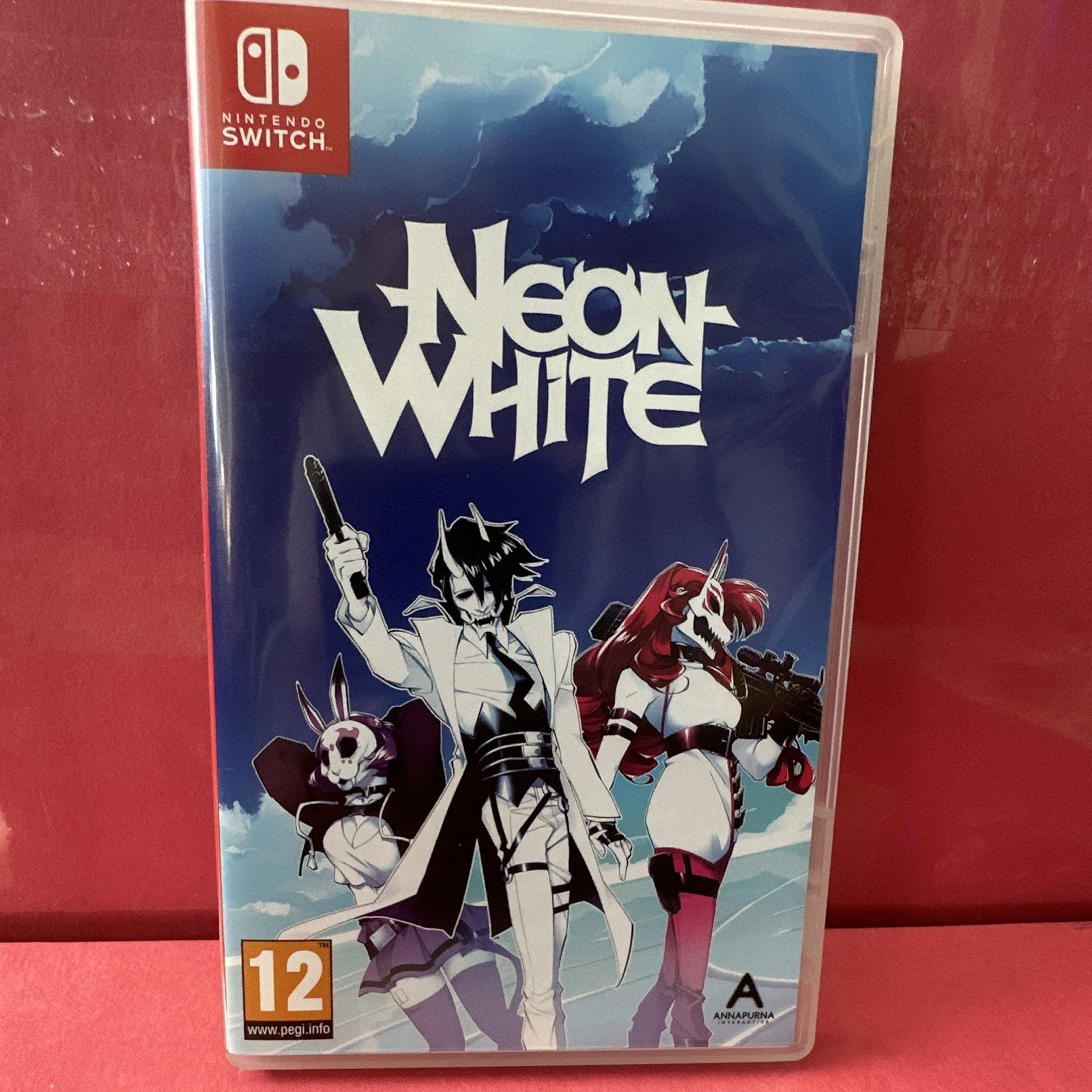 Neon White Nintendo Switch 2022 PEGI 12 PAL Manual Case and poster