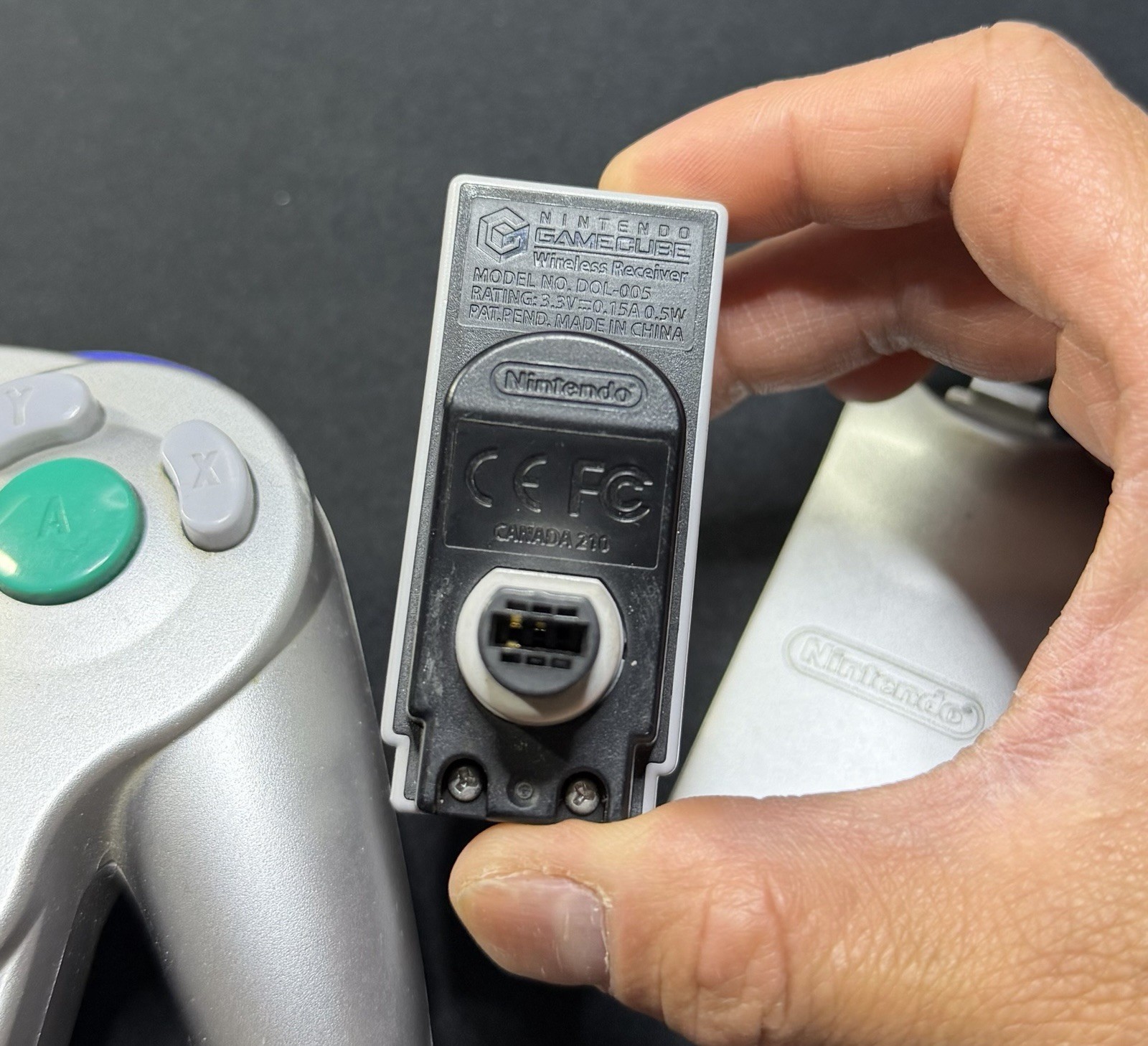 Nintendo Gamecube Wavebird Wireless Controller (Platinum/Silver) Dongle Receiver