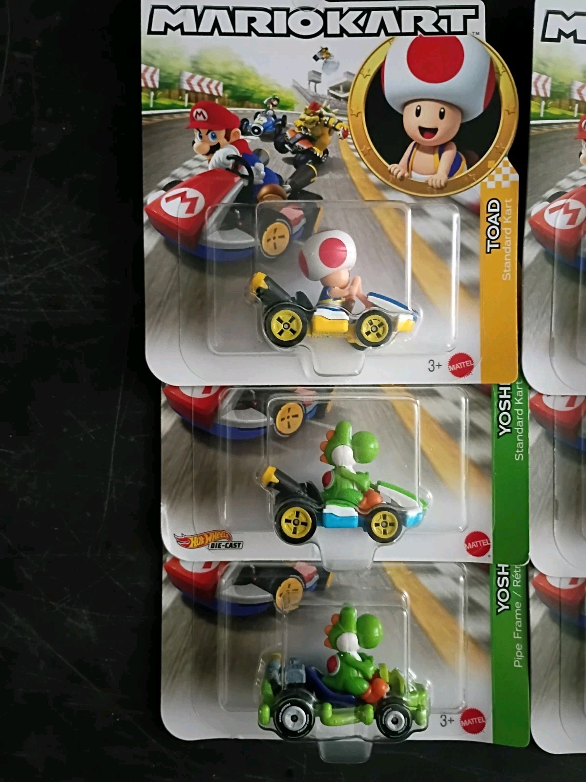 9-PK SUPER MARIO KART Hot Wheels Lot Rosalina Bowser JR Yoshi Toad Peach Luigi
