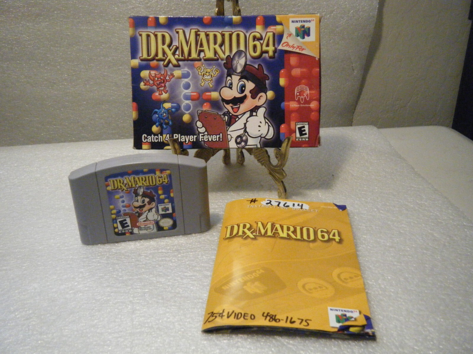 Dr. Mario 64 ( Nintendo 64, 2001 ) Game Cartridge, Box and Instruction Booklet