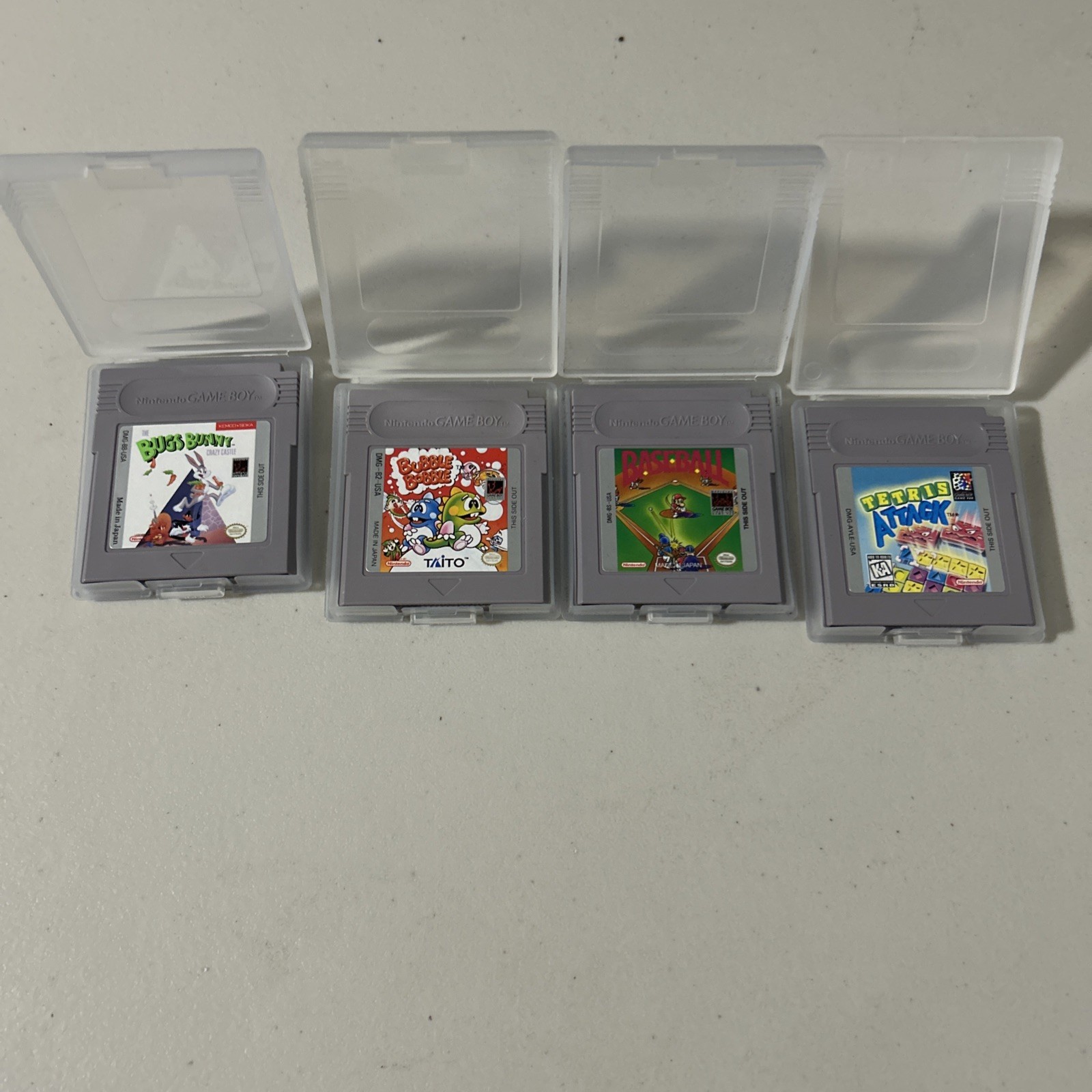 Lot 4 Bubble Bobble Bugs Bunny Baseball Tetris Attack Nintendo GameBoy