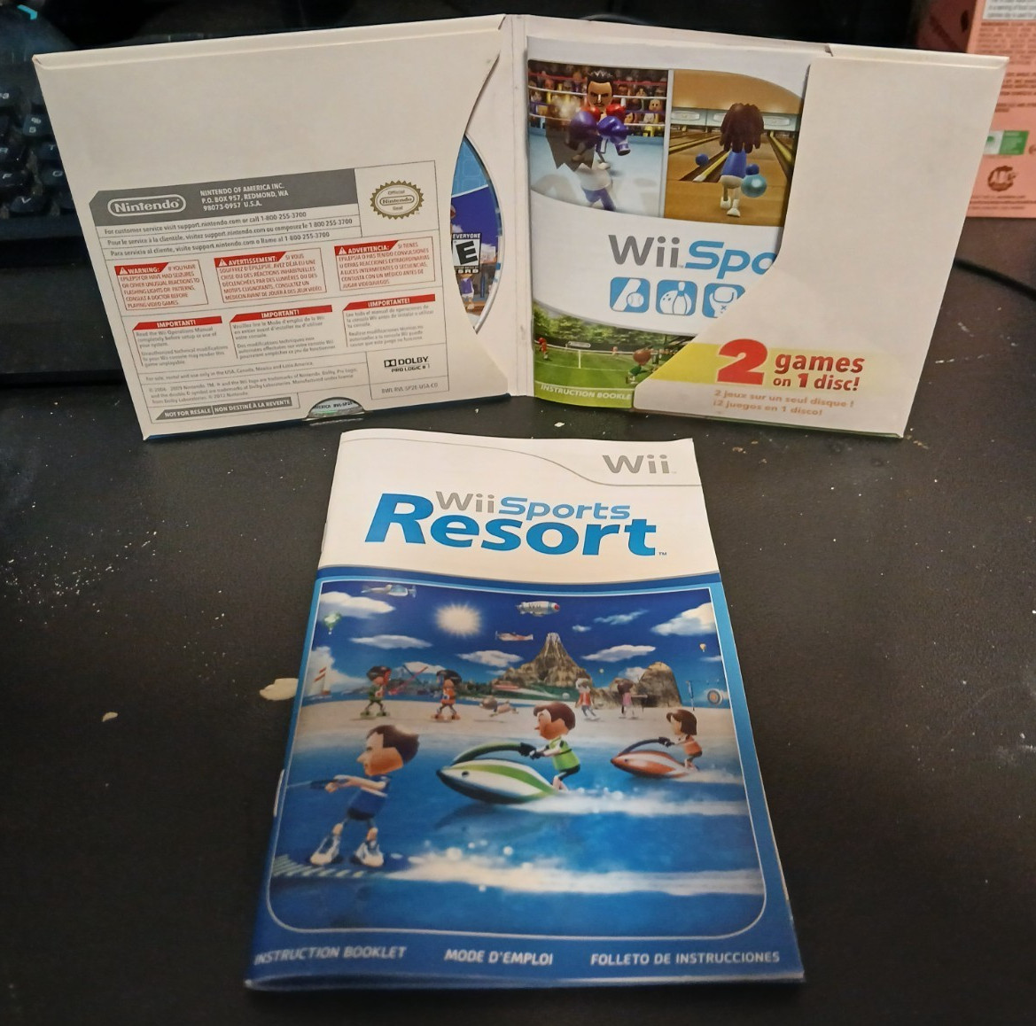 Wii Sports & Wii Sports Resort 2 in 1 Combo Disc (2010) | TESTED CIB