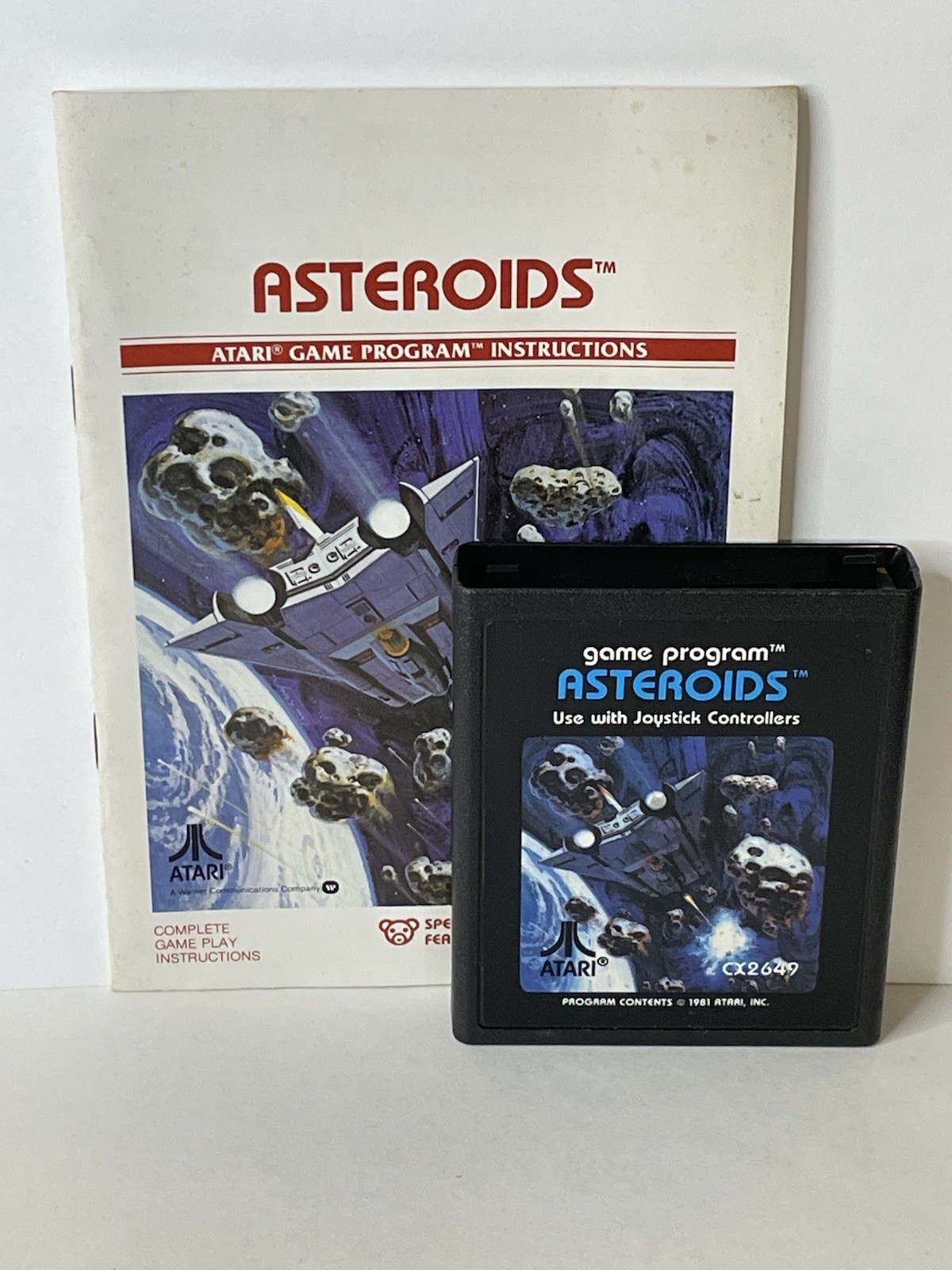 Asteroids (Atari 2600, 1981) Authentic Cartridge & Manual Cleaned Tested