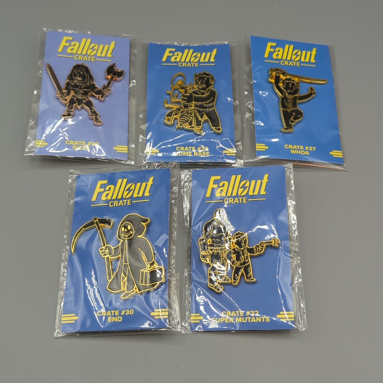 Lot of 5 Loot Crate Fallout Crate Pins #22, #26, #27, #30, #32 New