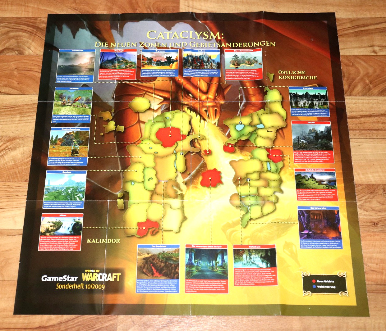 World of Warcraft Cataclysm Blizzard Rare Map / Poster 67x64cm