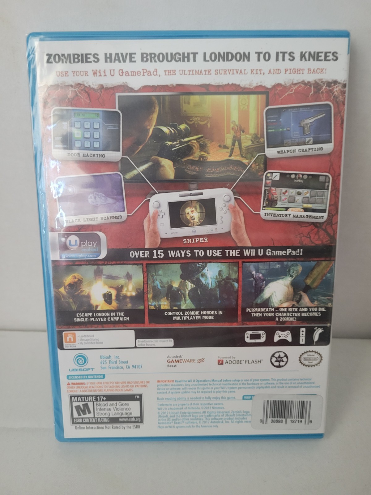 ZombiU (Nintendo Wii U, 2012) Zombi U Ubisoft FACTORY SEALED BRAND NEW!!