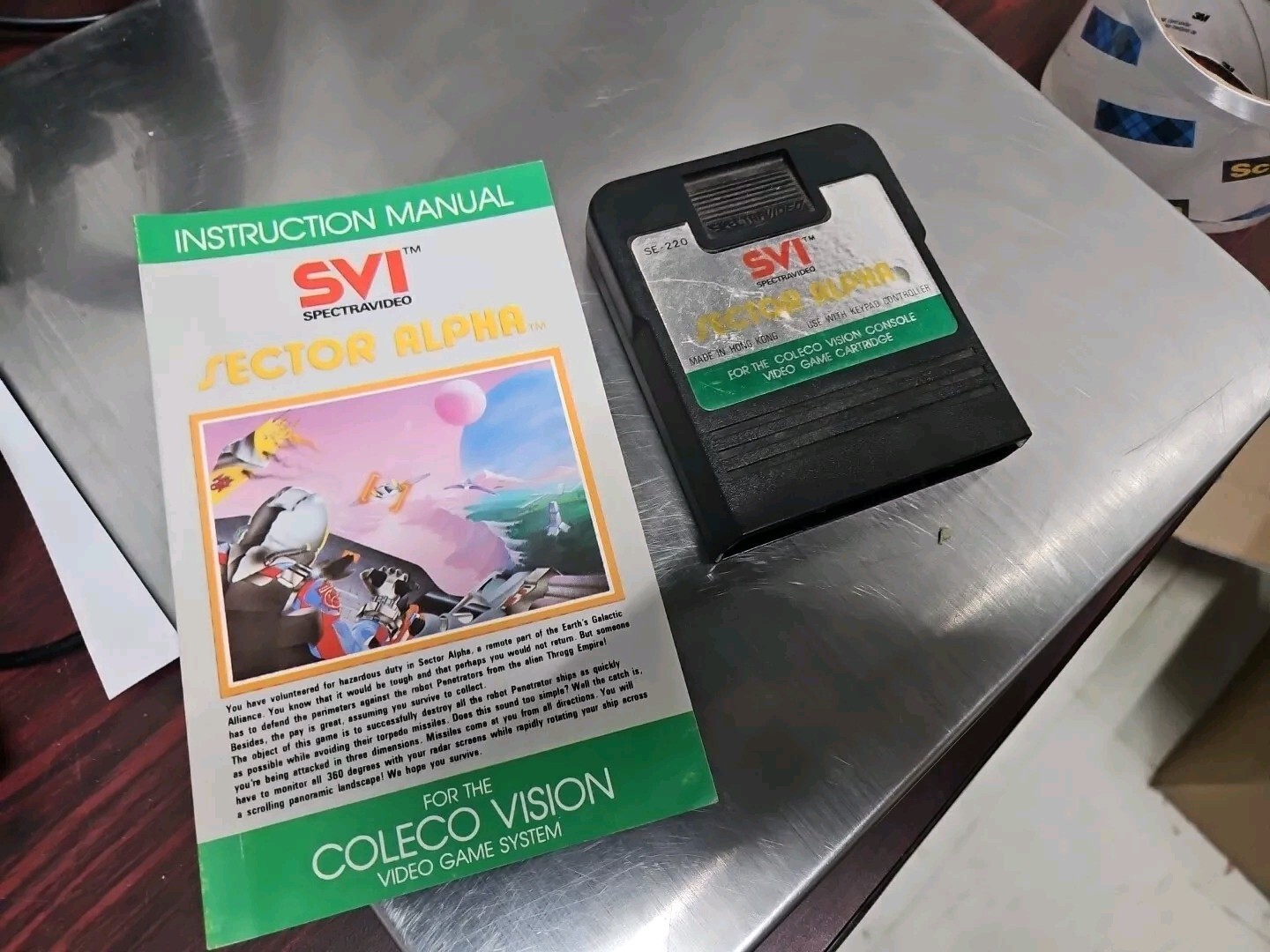 Coleco Vision Sector Alpha Cartridge And Manual Spectravideo SE220