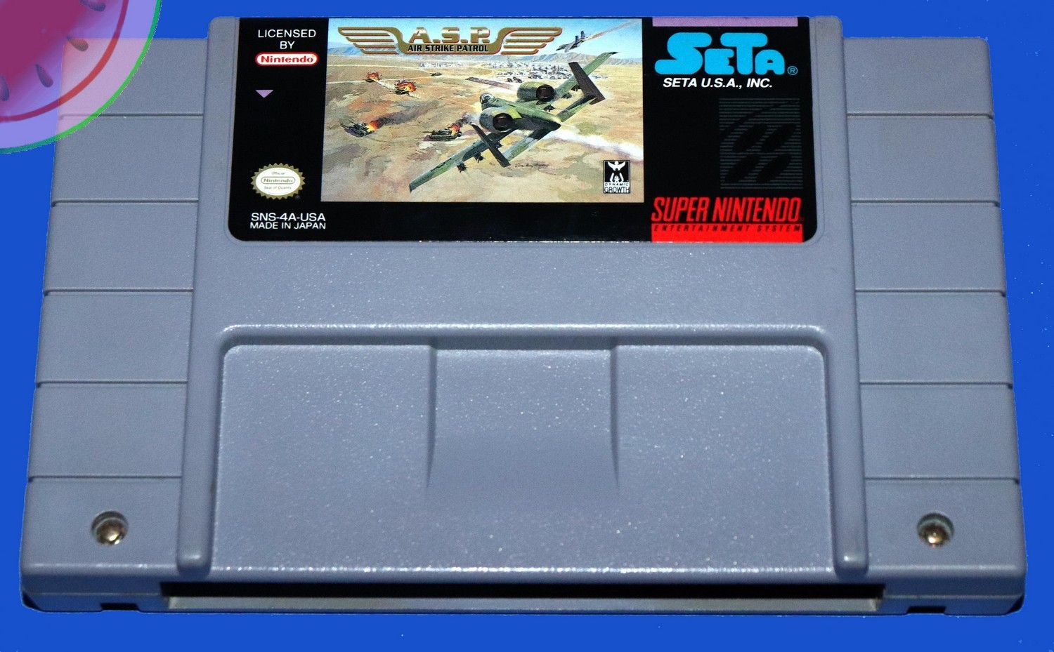 TESTED Super Nintendo SNES Game A.S.P. AIR STRIKE PATROL Seta FRESH New BATTERY!
