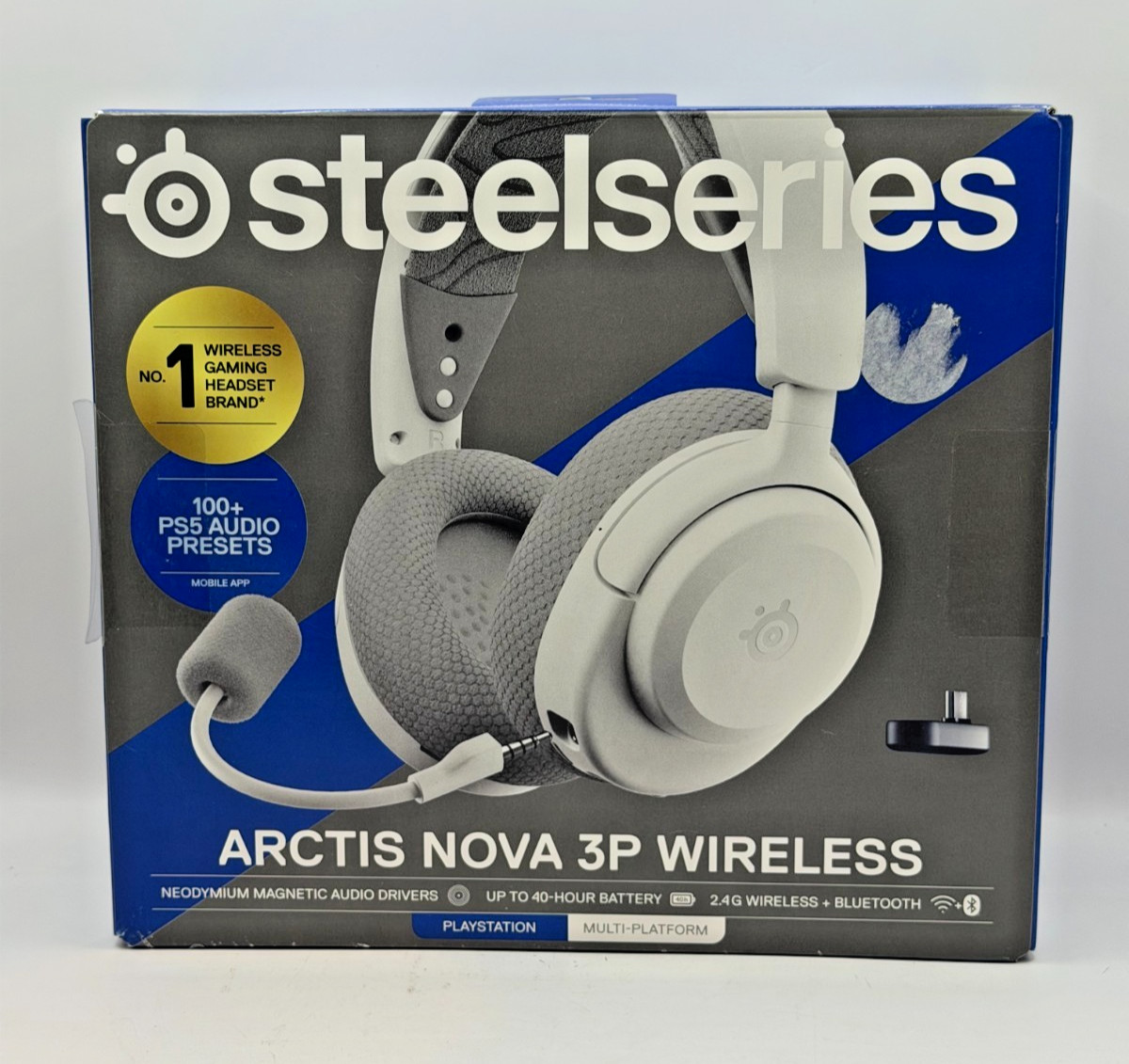 SteelSeries Arctis Nova 3P Wireless Multi-Platform Gaming Headset, White – NEW