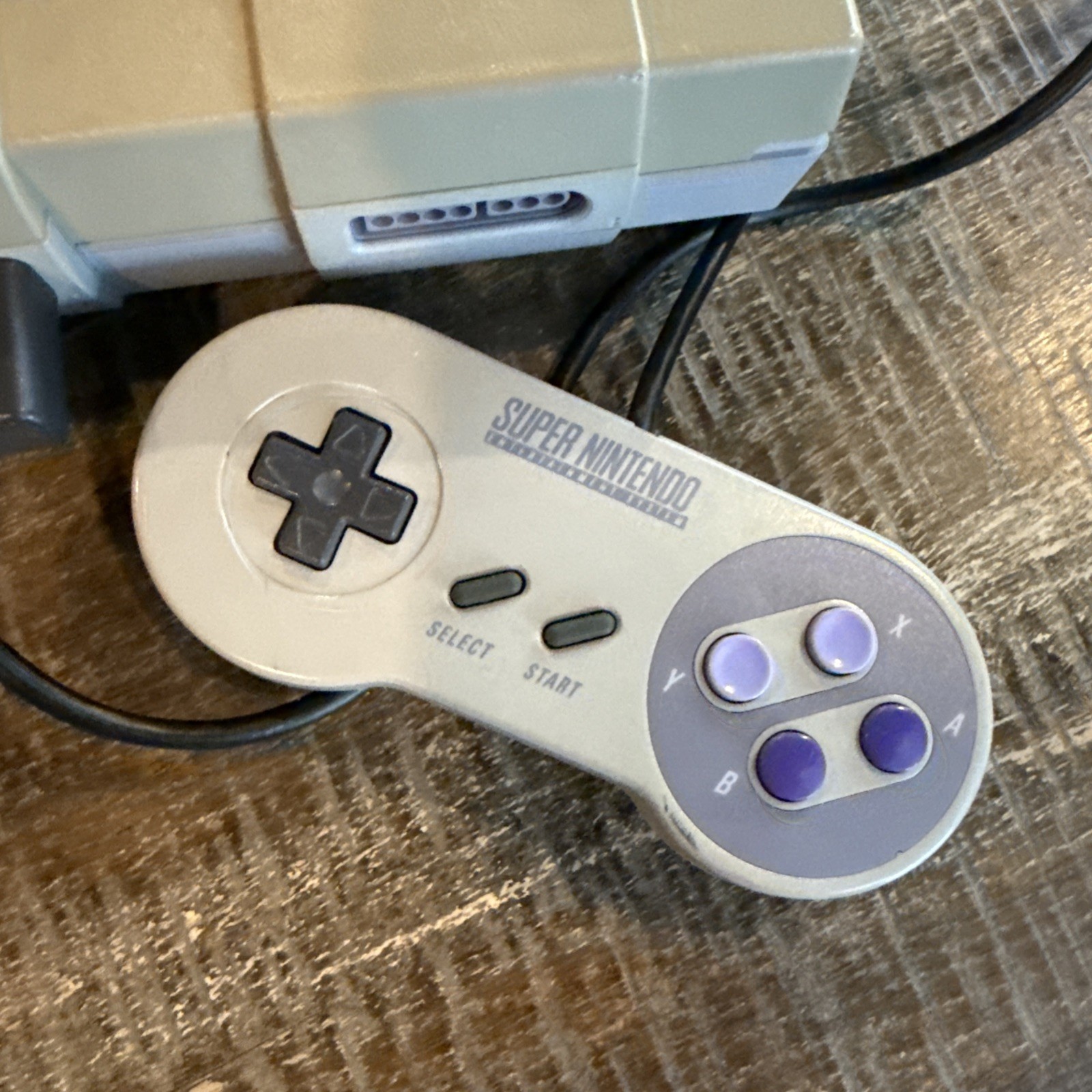 Super Nintendo SNES Video Game Console, 1 Controller + wires. Classic, nostalgic