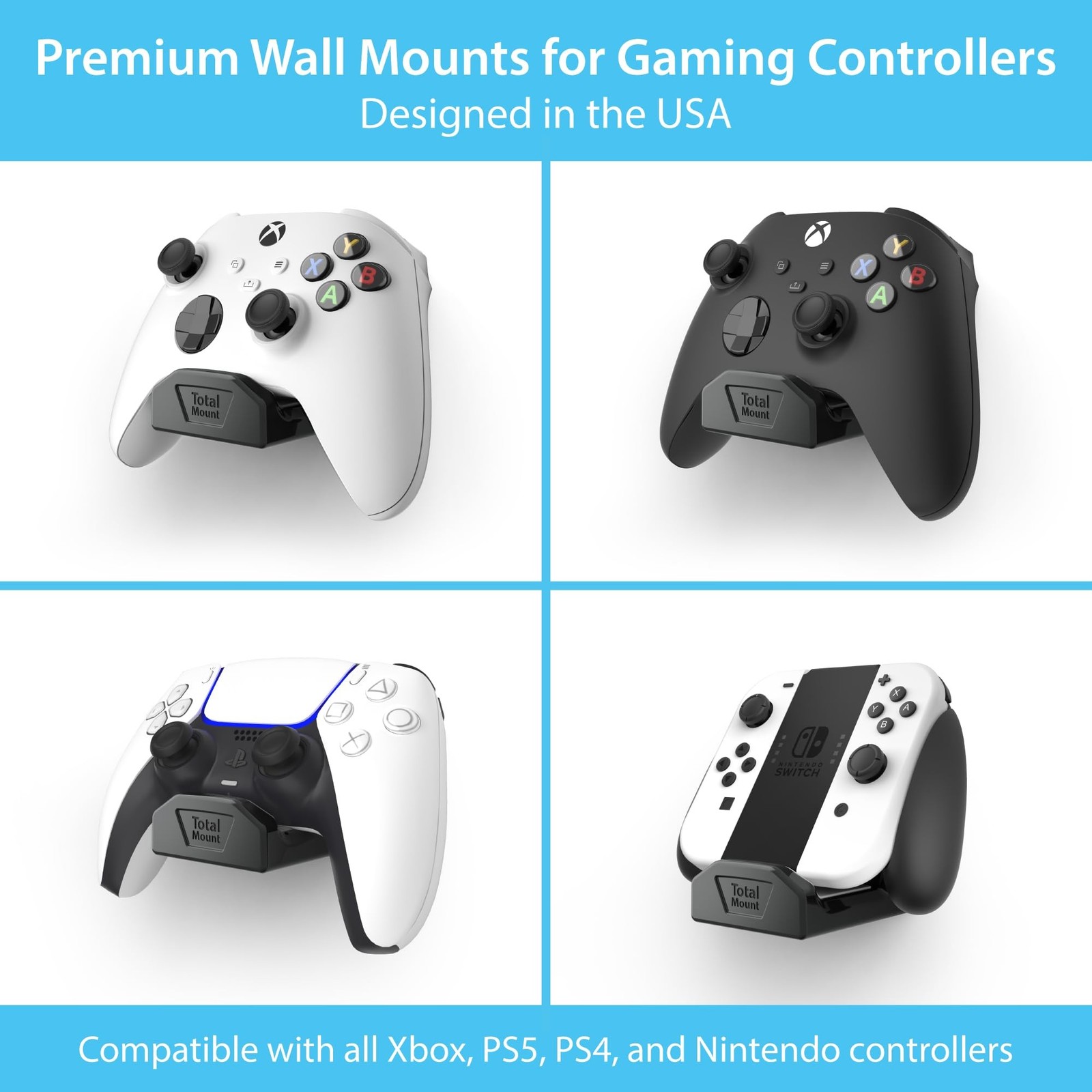 TotalMount Controller Wall Stand (1 Pack) with Non-Slip Pad & Removable Adhes…