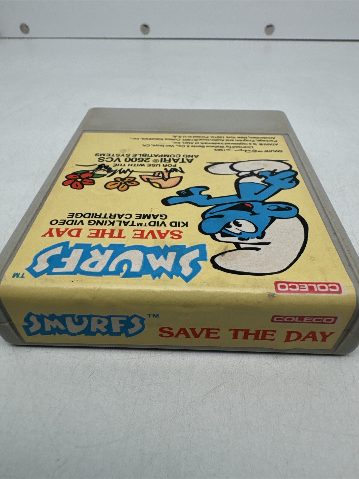 Smurfs Save the Day Atari 2600 1983 Coleco Kid Vid Talking Game Cartridge Works