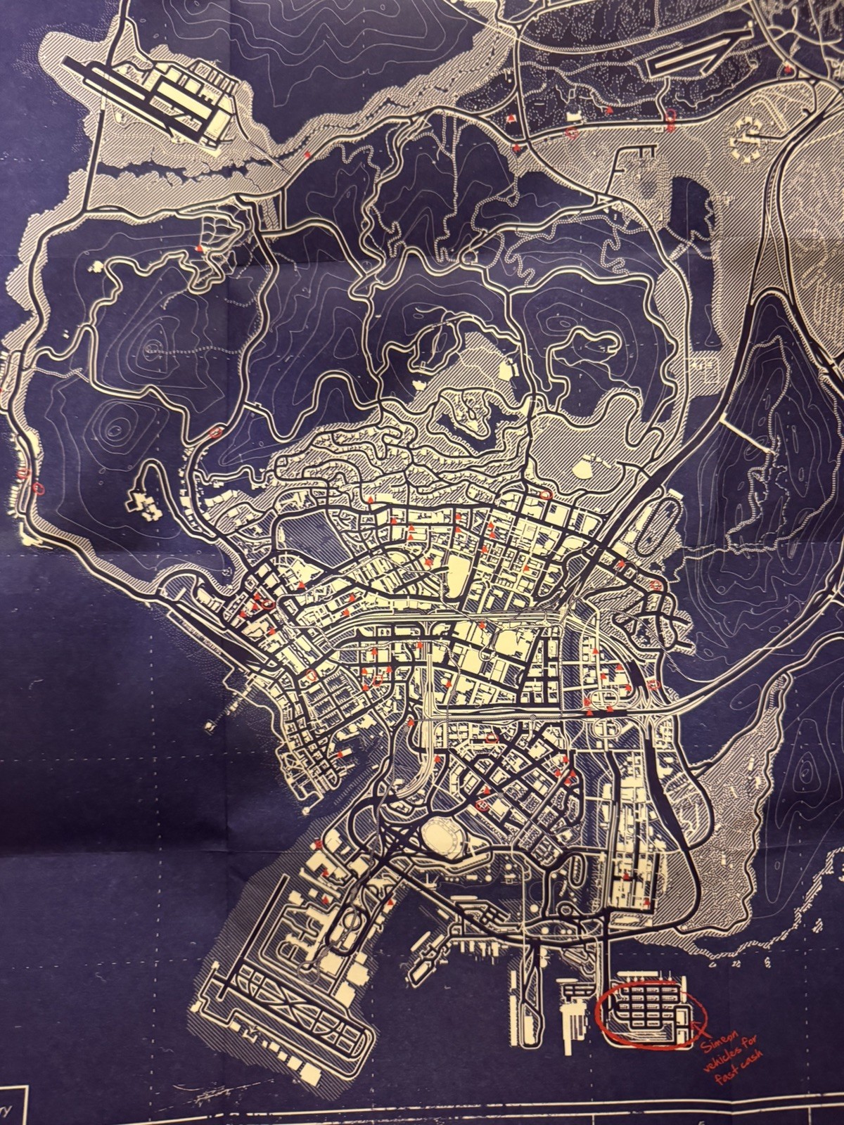 PRISTINE condition GTA V blueprint, Los Santos Map. UV map
