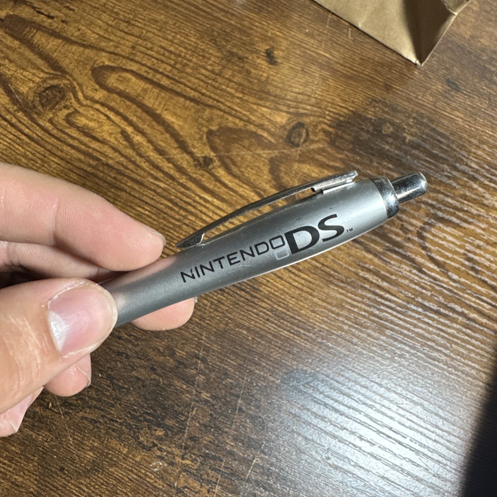 Used Official Nintendo DS Large Retractable Pen Stylus with Rubber Grip Blue