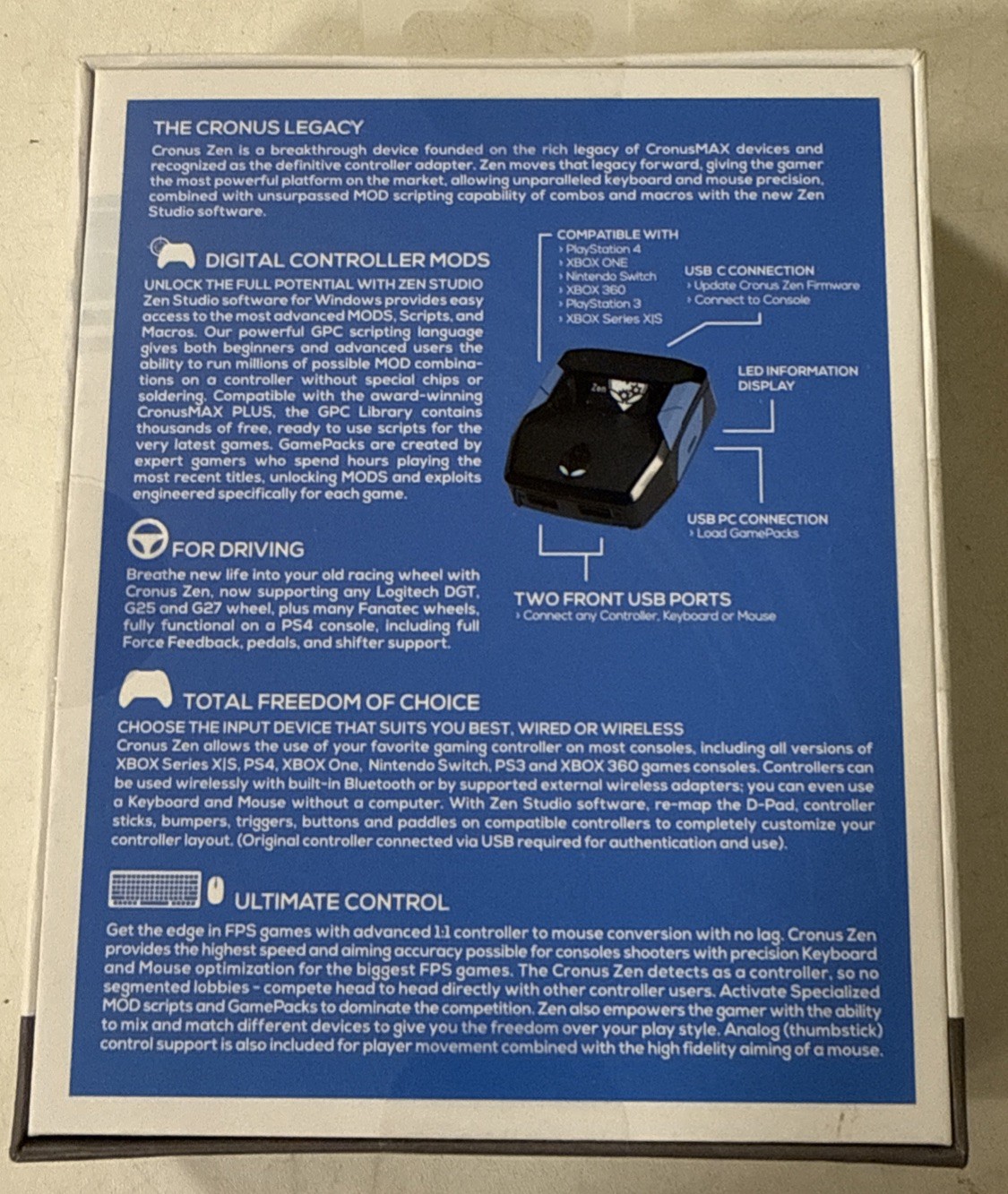 Cronus Zen PS4 Xbox Nintendo Console Adapter CM00053- C Sealed New