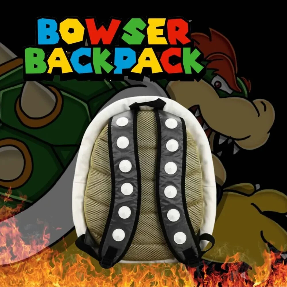 Super Mario Bros Bowser Green Turtle Shell Backpack Nintendo Licensed NEW