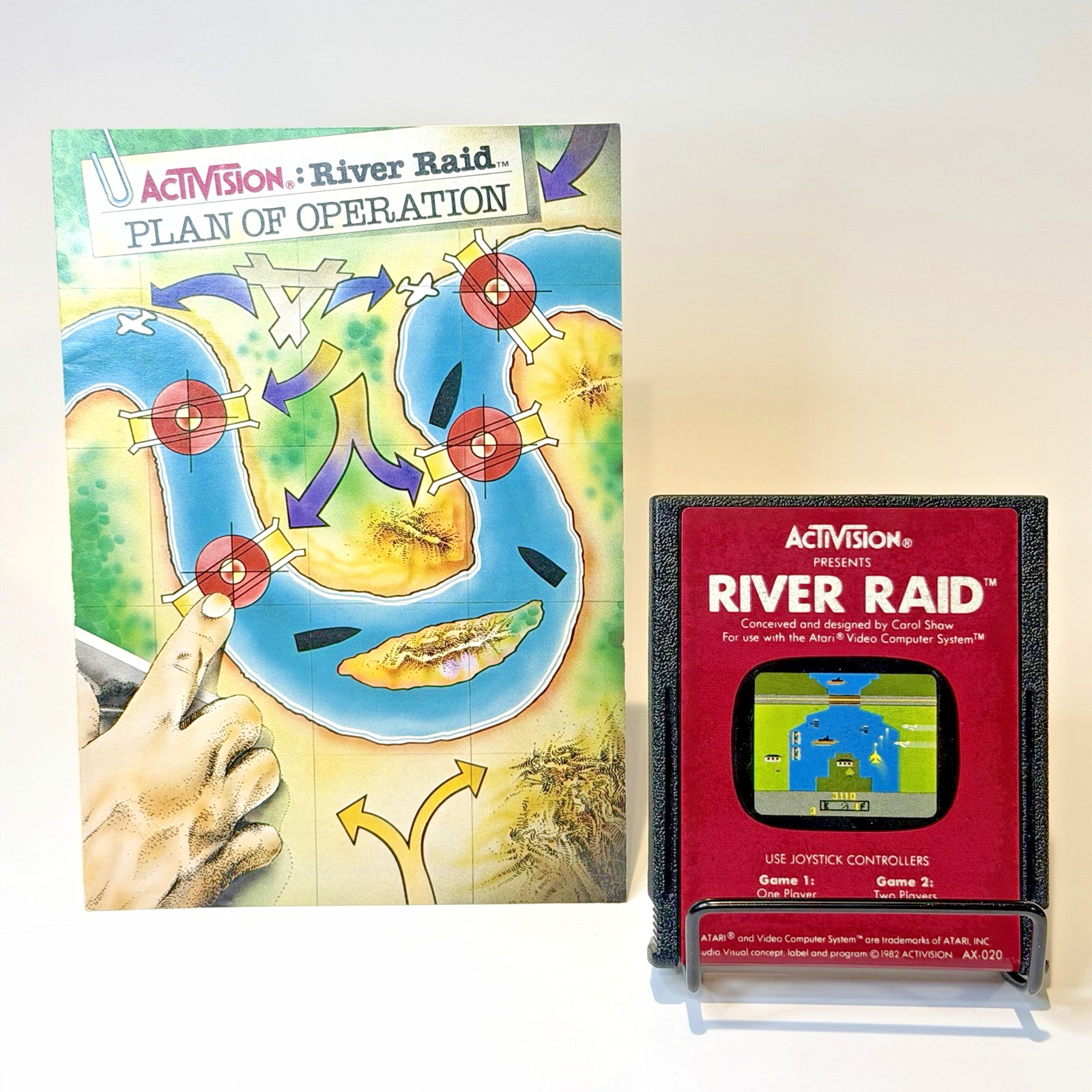 Vintage Activision River Raid Atari 2600 1982 Video Game Cartridge Tested-WORKS!