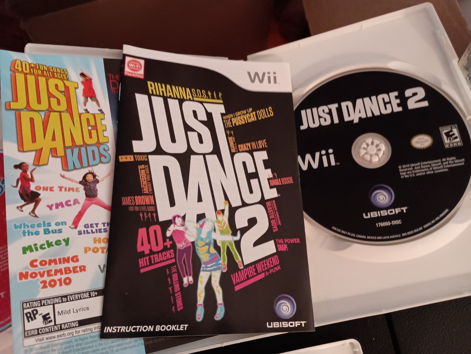 Just Dance 2, Disney, DDR (Nintendo Wii Lot Of 3 Games) CIB Complete w/Manuals