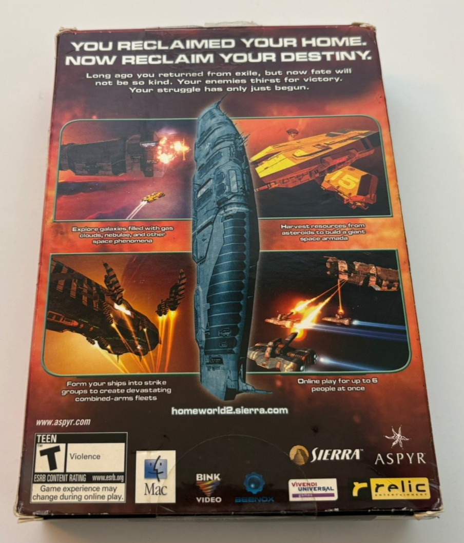 Homeworld 2 (2004) MAC Apple Macintosh Sierra Aspyr Relic Small Box Game
